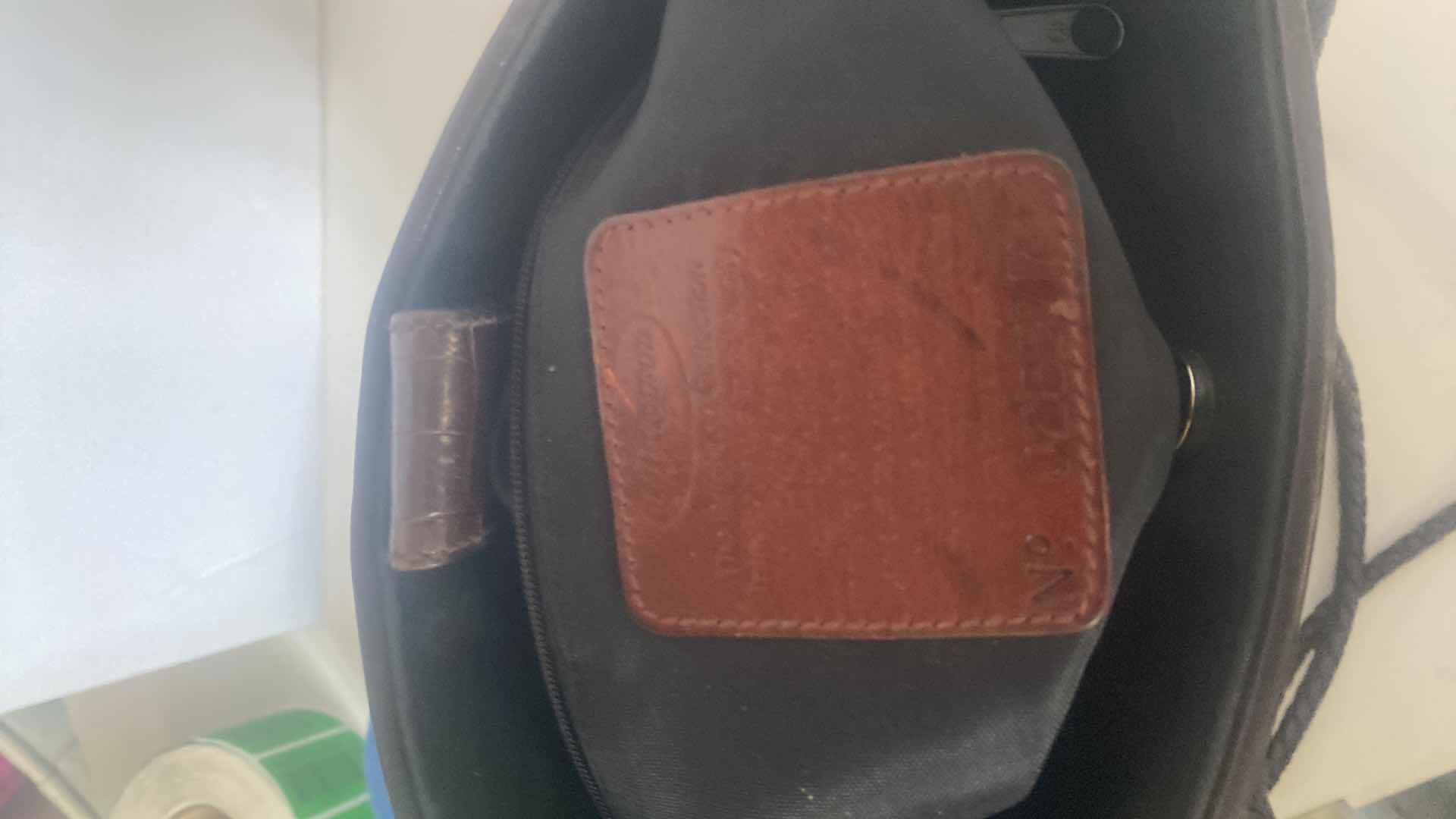 Photo 1 of BRIGHTON HANDBAG BLACK FABRIC & LEATHER TRIM