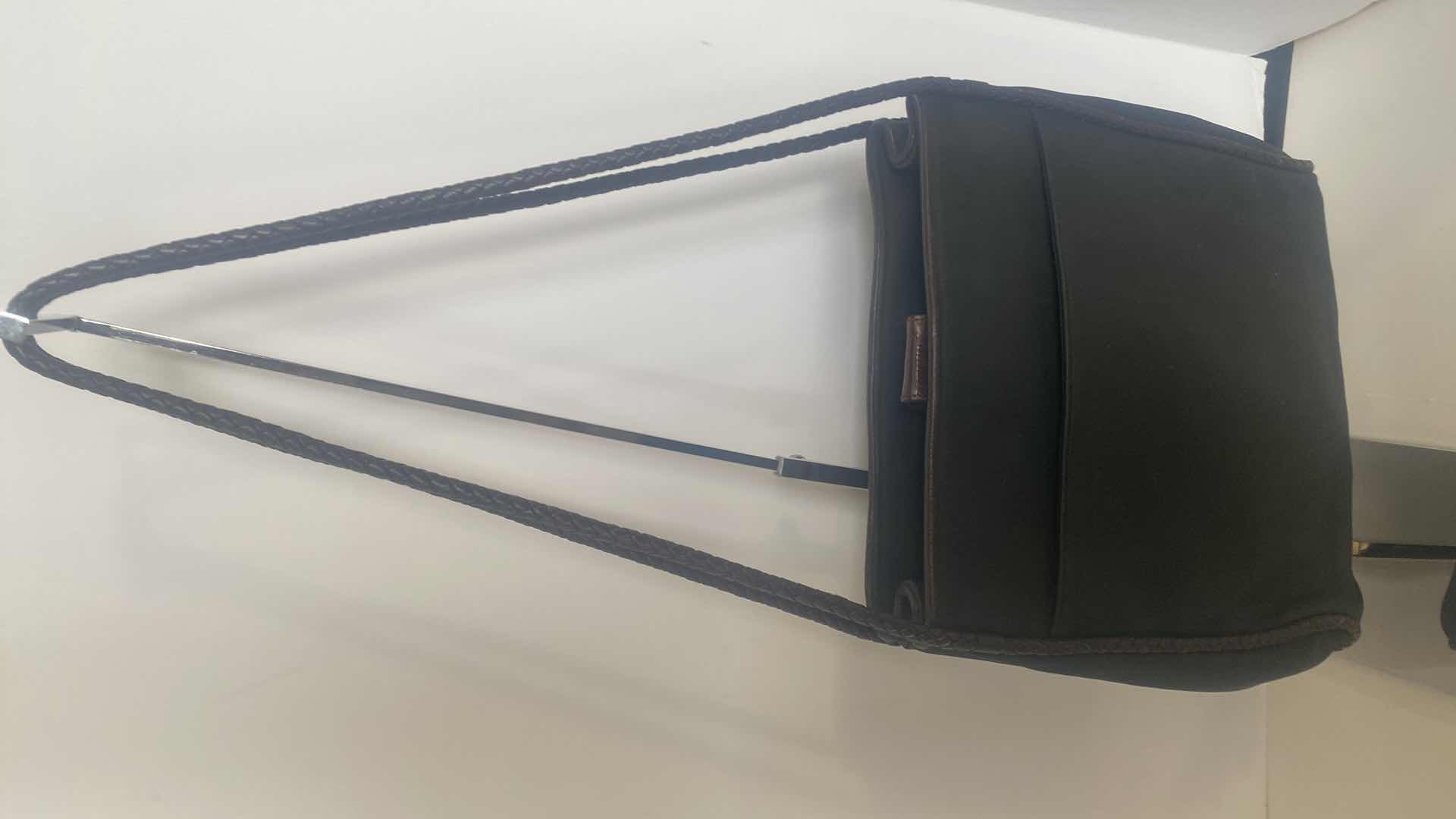 Photo 1 of BRIGHTON HANDBAG BLACK FABRIC & LEATHER TRIM