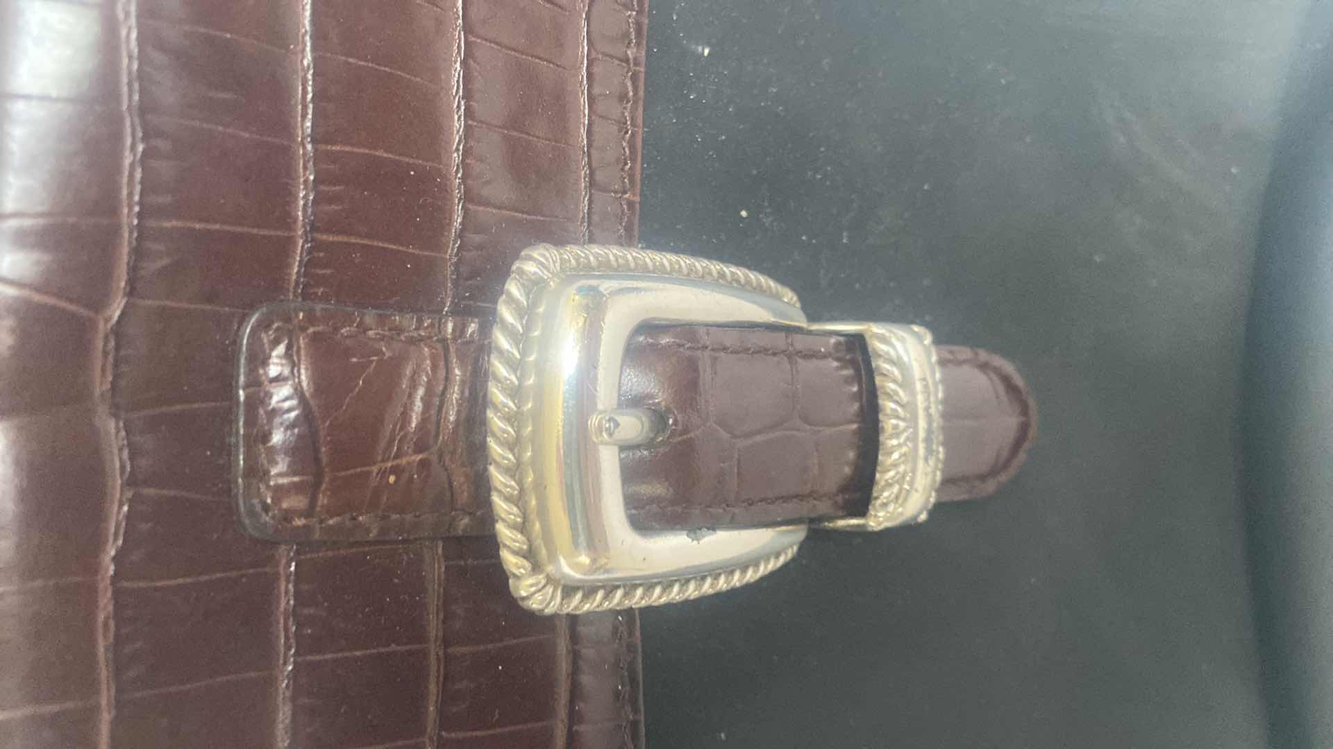 Photo 1 of BRIGHTON HANDBAG BLACK FABRIC & LEATHER TRIM