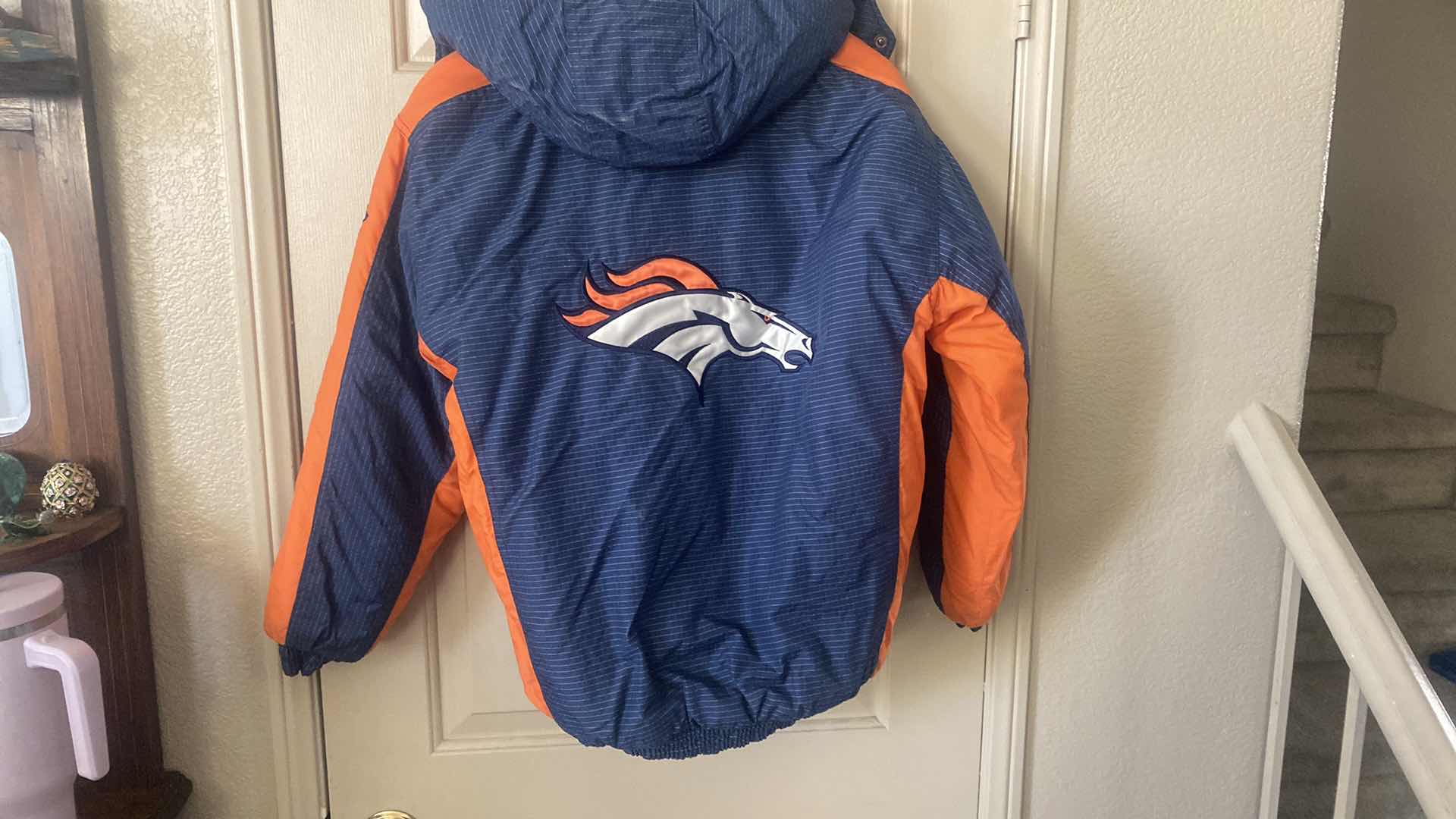 Photo 1 of KIDS SIZE 14/16 NFL PRO LINE DENVER BRONCOS JACKET WITH HOOD