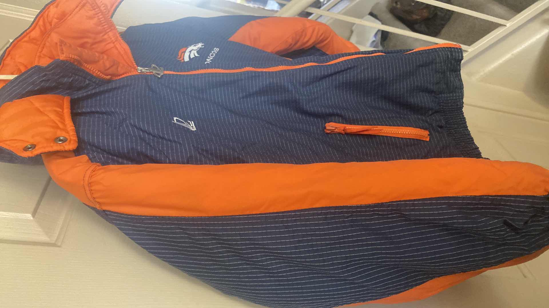 Photo 1 of KIDS SIZE 14/16 NFL PRO LINE DENVER BRONCOS JACKET WITH HOOD