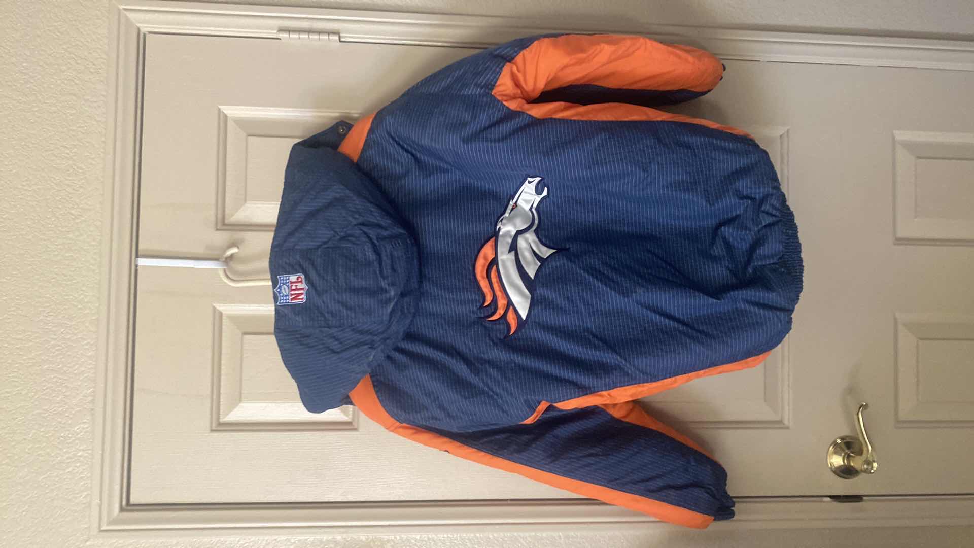 Photo 1 of KIDS SIZE 14/16 NFL PRO LINE DENVER BRONCOS JACKET WITH HOOD