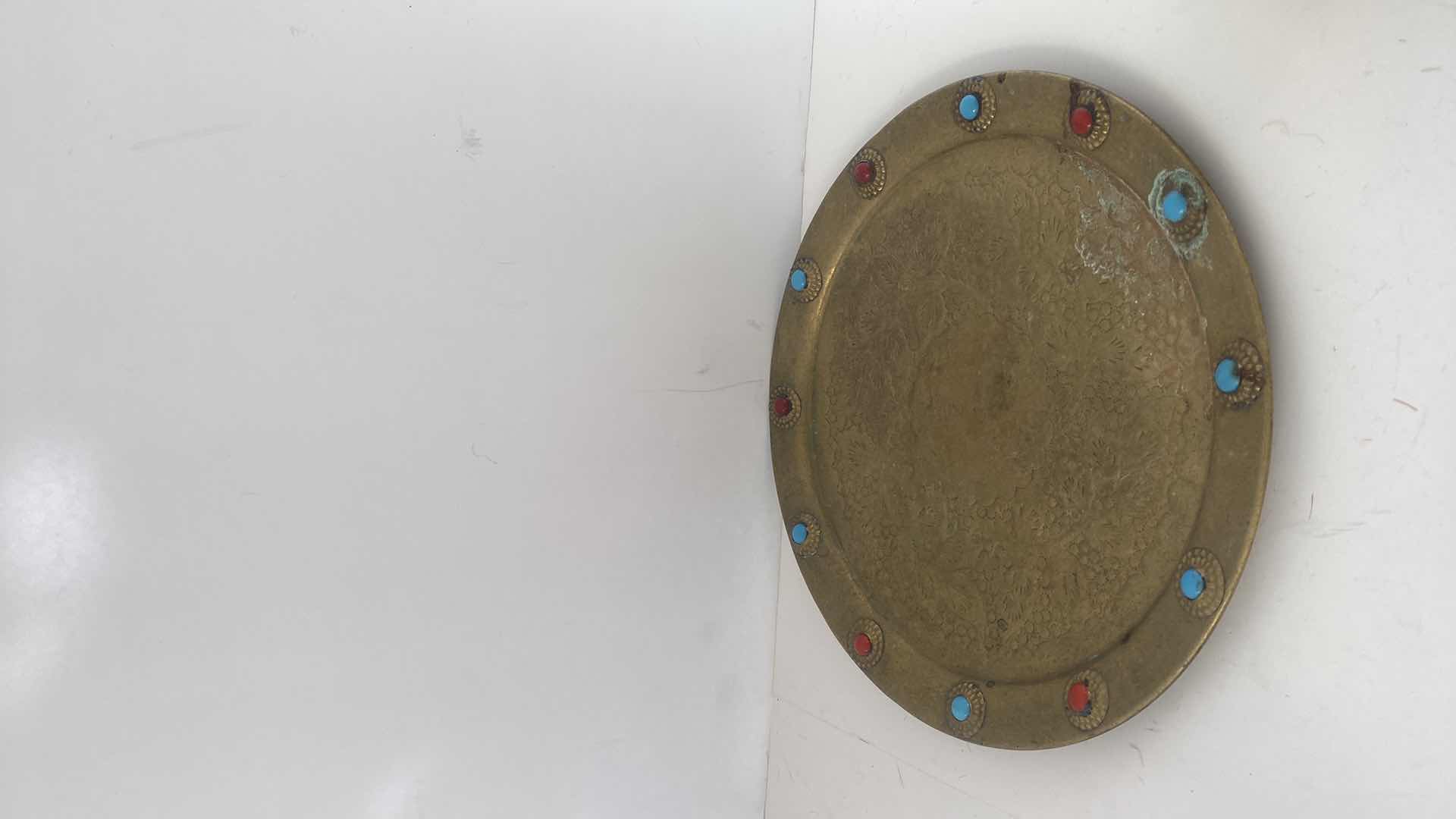 Photo 2 of 4-BRASS FROM INDIA PLATE MEASURES 11 1/2”