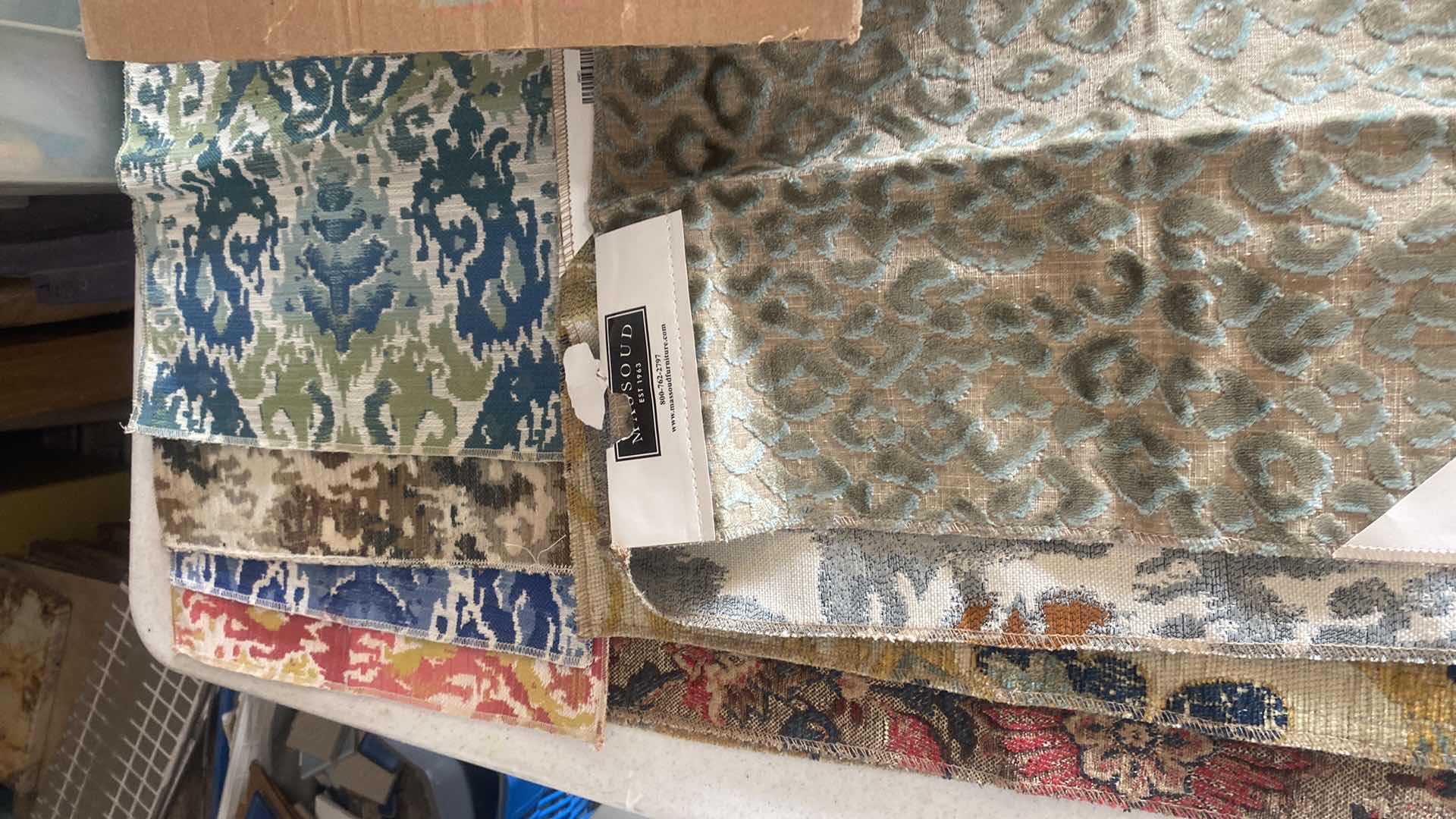 Photo 1 of BOX OF FABRIC REMNANTS & SAMPLES