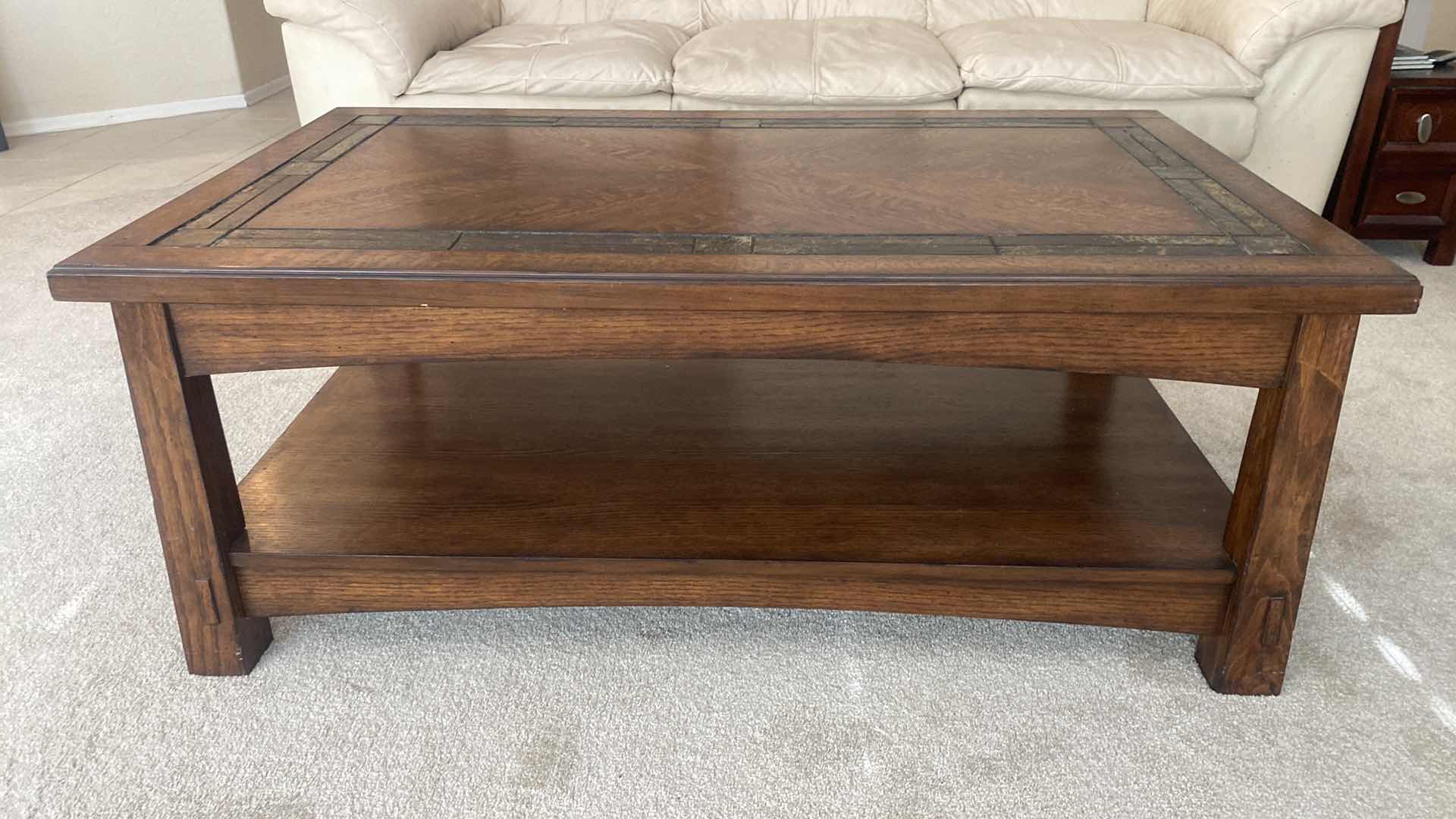 Photo 1 of DARK OAK COFFEE TABLE 48“ x 28 “ H  19”