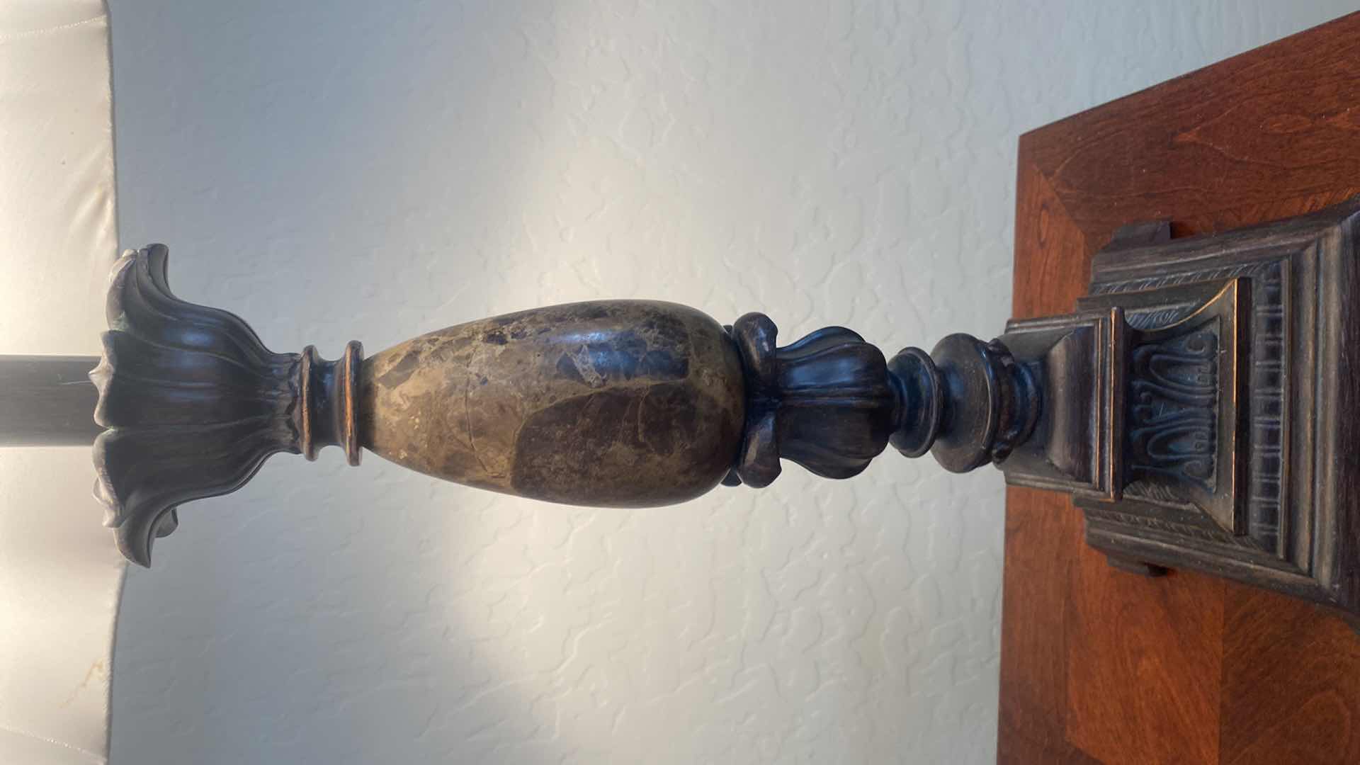 Photo 1 of TABLE LAMP WITH LINEN SHADE H 27”