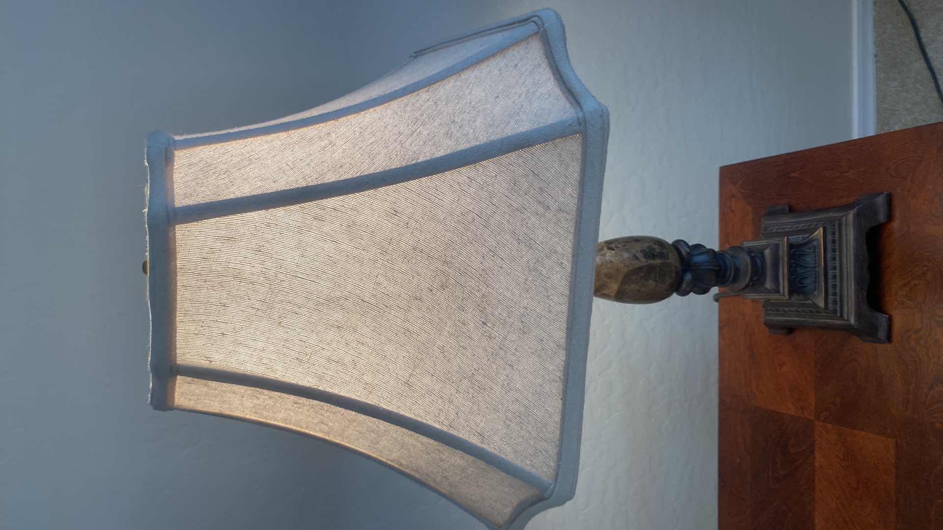 Photo 1 of TABLE LAMP WITH LINEN SHADE H 27”