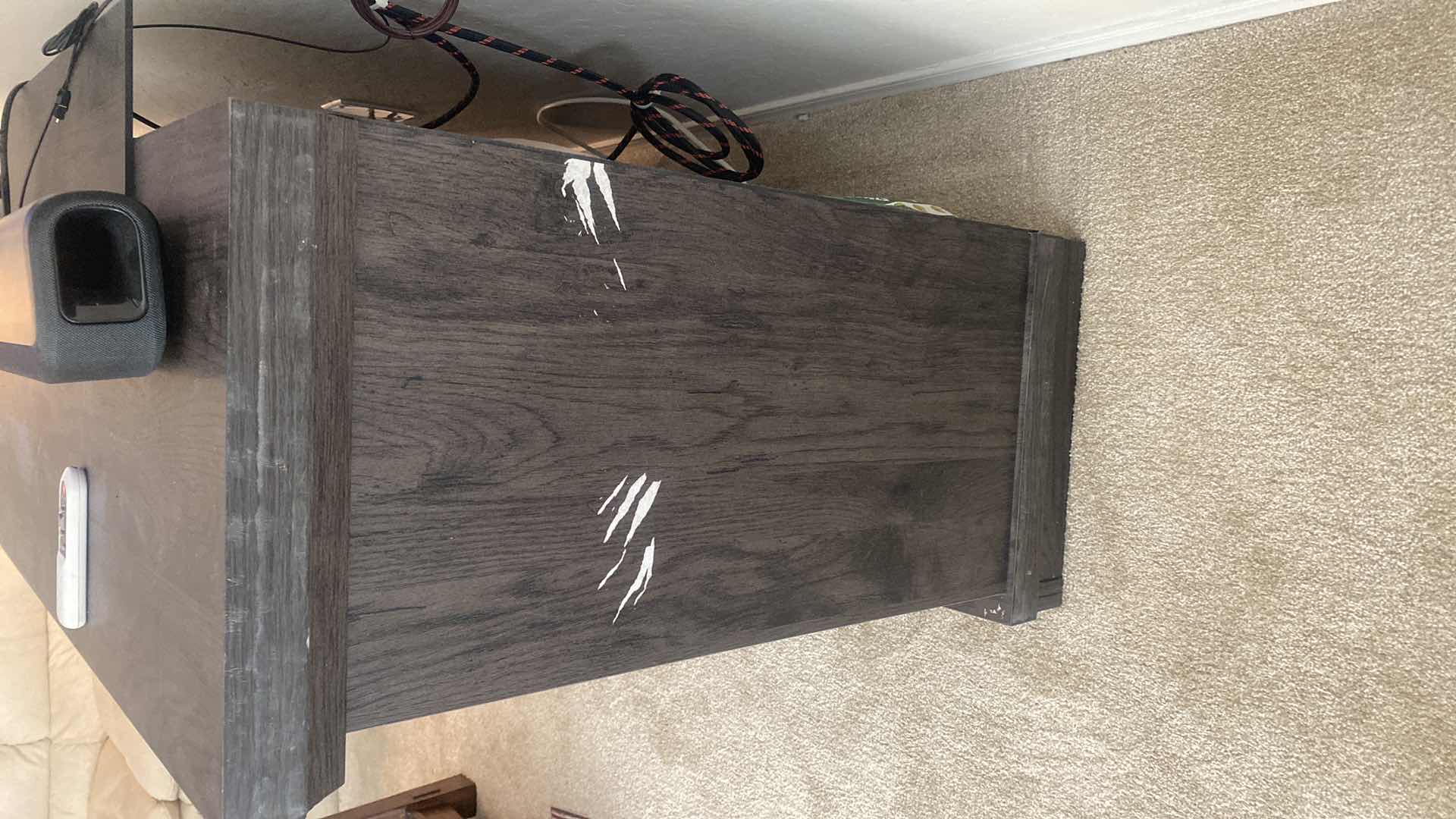 Photo 1 of VENEER WOOD ENTERTAINMENT CENTER WITH ELECTRIC FIREPLACE & REMOTE (needs batteries) 54” x 15 1/2” H 33”