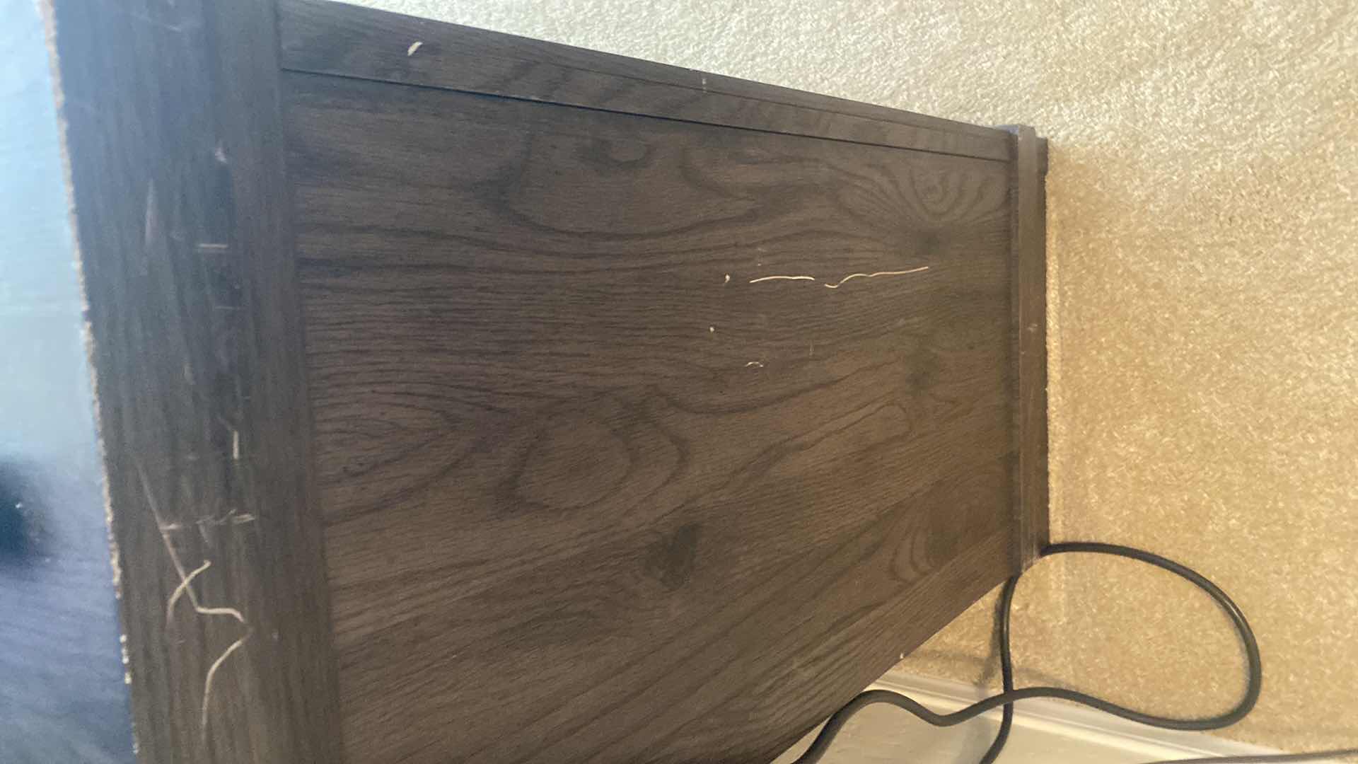 Photo 1 of VENEER WOOD ENTERTAINMENT CENTER WITH ELECTRIC FIREPLACE & REMOTE (needs batteries) 54” x 15 1/2” H 33”