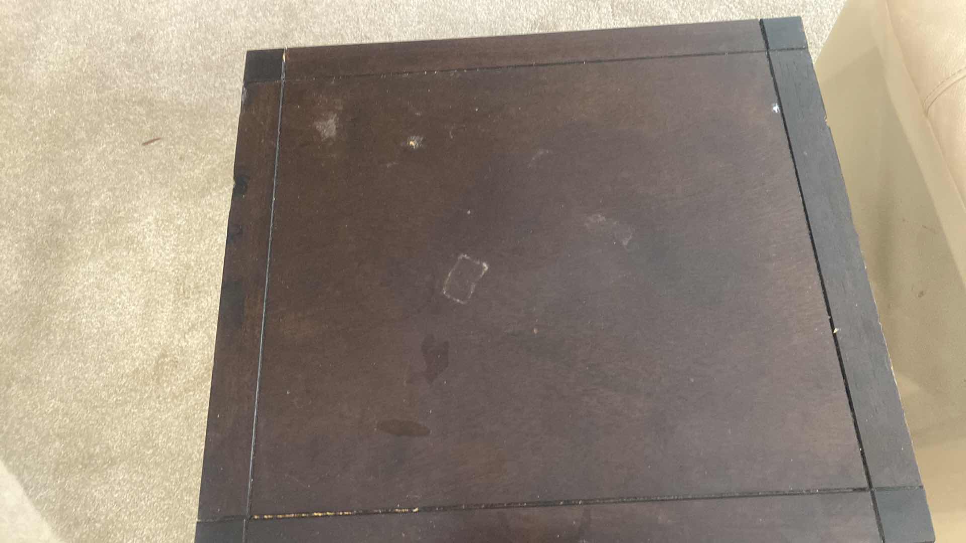 Photo 1 of DARK WOOD END TABLE 17” x 15”  H 23 1/2”