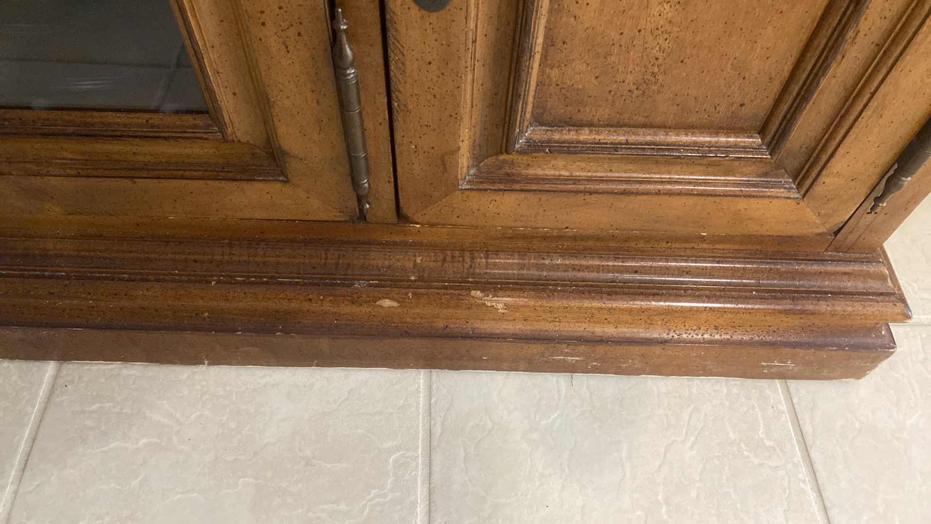 Photo 1 of 4 DOOR ENTERTAINMENT CENTER WITH CD STORAGE 56” x 22” H 29 1/2”