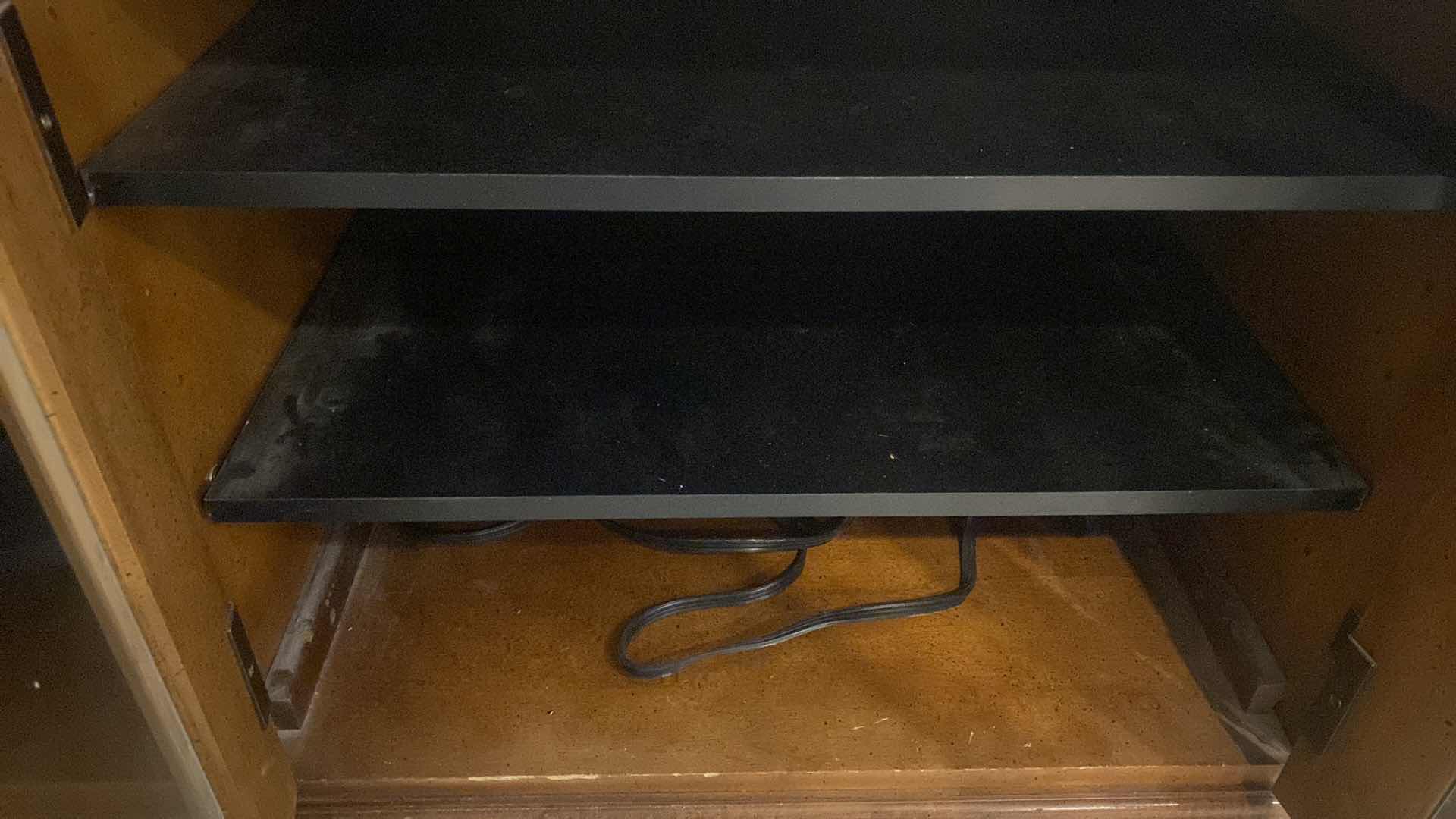 Photo 1 of 4 DOOR ENTERTAINMENT CENTER WITH CD STORAGE 56” x 22” H 29 1/2”