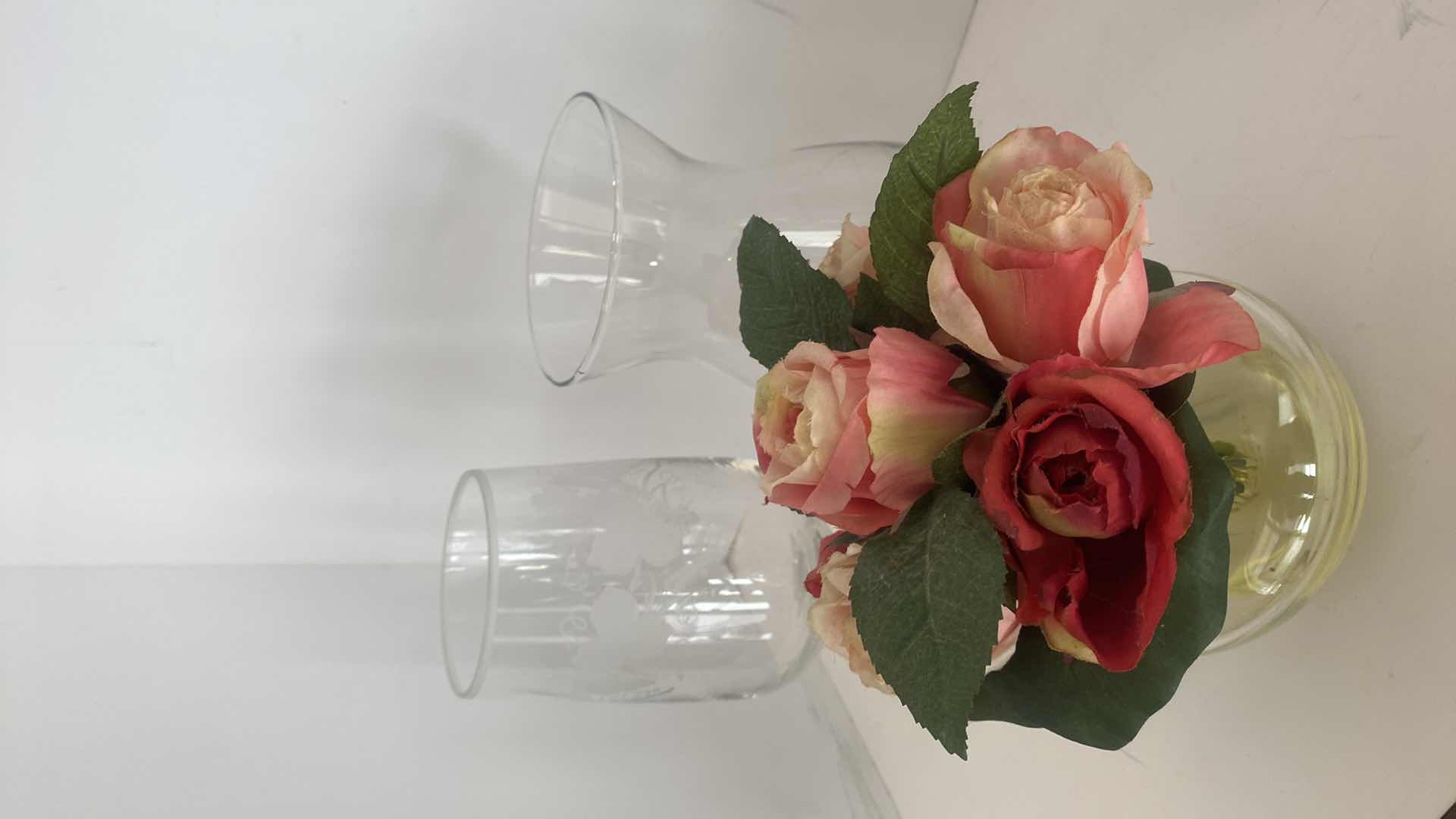 Photo 1 of 4-GLASS VASES LARGEST H 10”