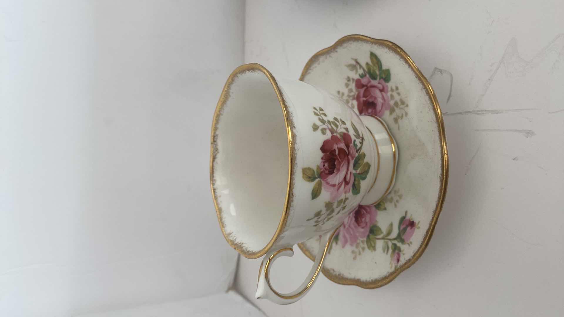Photo 1 of ROYAL ALBERT “AMERICA BEAUTY” TEA CUP & SAUCER, SOUTHINGTON CHUNA PLATTER & HAMNERSLEY CHINA RECTANGULAR DISH