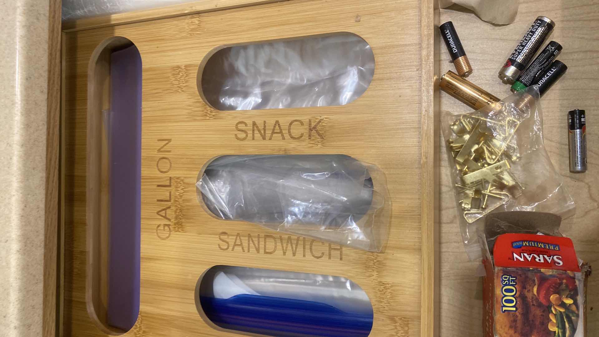 Photo 1 of CONTENTS OF KITCHEN CABINET- STORAGE ORGANIZERS WITH WRAPS & BAGS