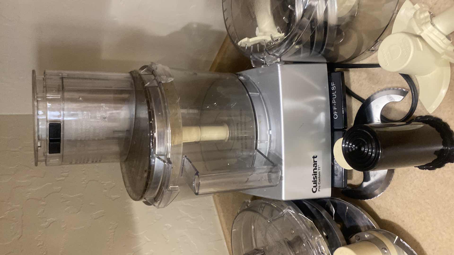 Photo 3 of CUISINART FOOD PROCESSOR WITH ATTACHMENTS & BLADES INCLUDING ADDITIONAL FOOD PROCESSOR PARTS UNKNOWN IF FITS