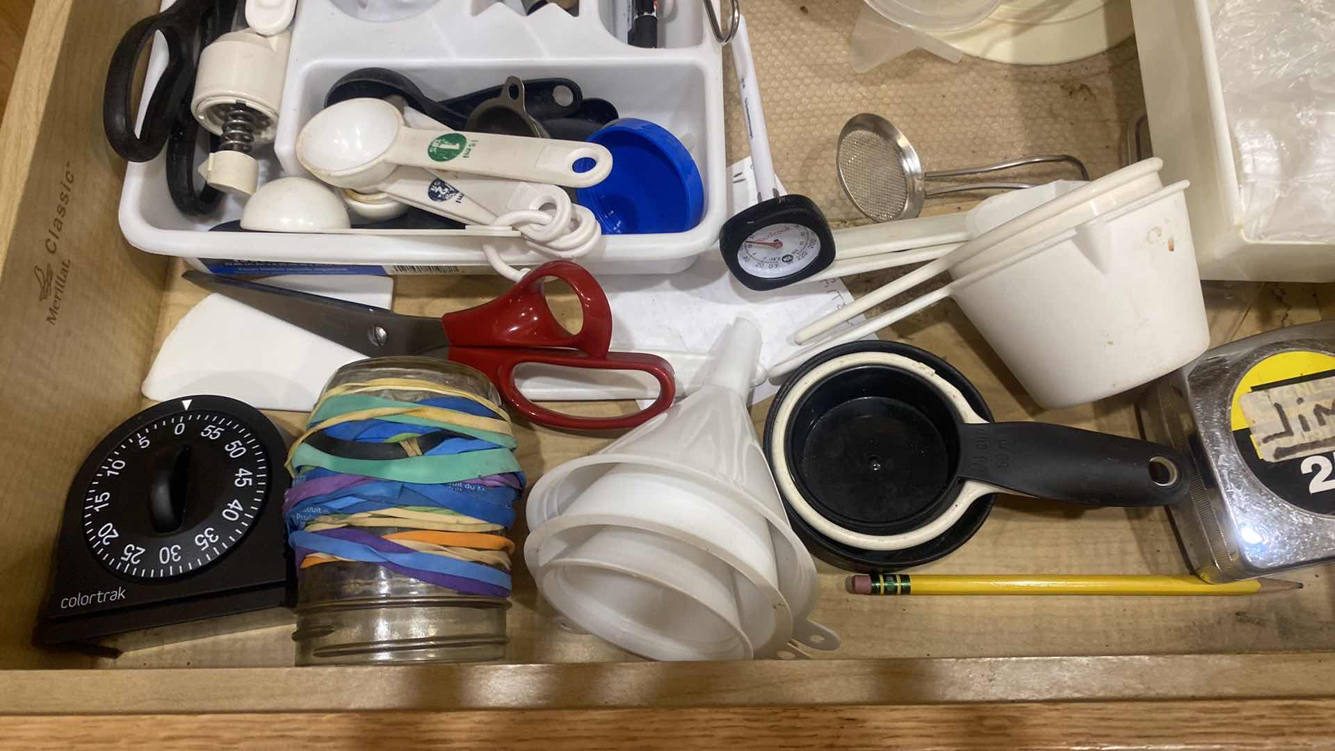 Photo 1 of CONTENTS OF KITCHEN CABINET -  TIMERS & KITCHEN TOOLS