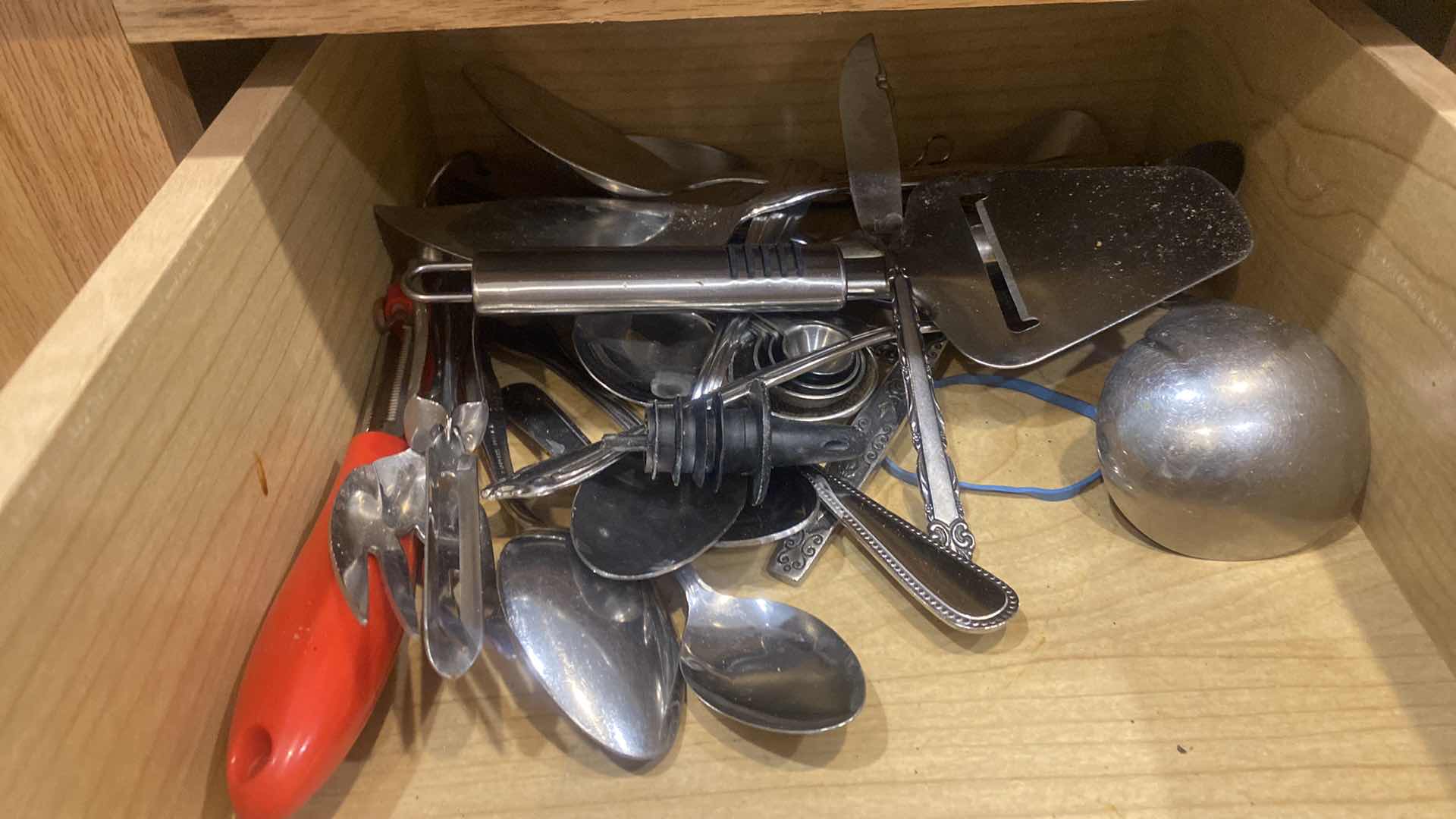 Photo 1 of CONTENTS OF KITCHEN DRAWER-SILVERWARE & TOOLS
