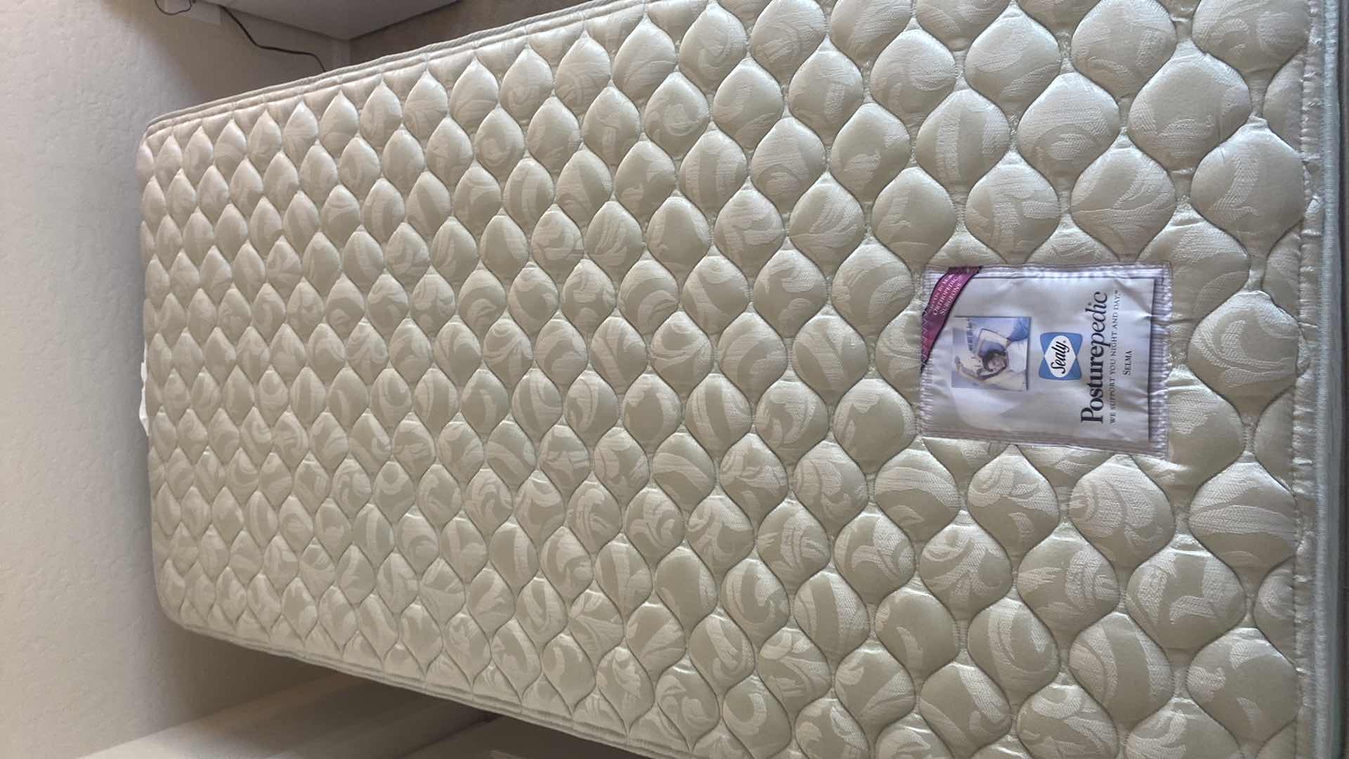 Photo 1 of TWIN SIZE SEALY POSTUREPEDIC MATTRESS BOX SPRINGS & BEDFRAME (2 AVAILABLE EACH SOLD SEPARATELY)  75” x 38” H 7 1/2”