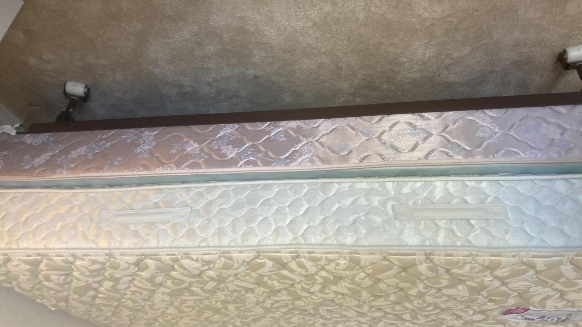 Photo 1 of TWIN SIZE SEALY POSTUREPEDIC MATTRESS BOX SPRINGS & BEDFRAME (2 AVAILABLE EACH SOLD SEPARATELY)  75” x 38” H 7 1/2”