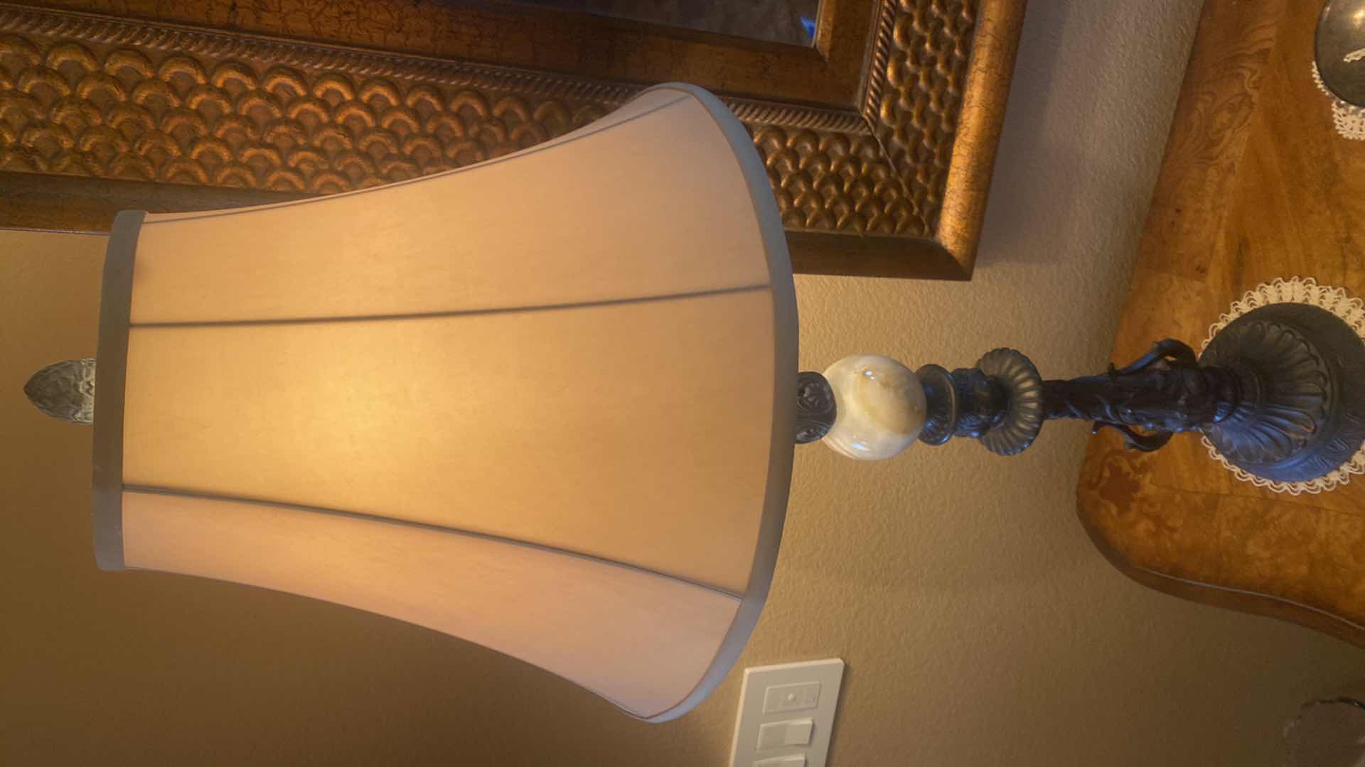 Photo 1 of CAST IRON WITH MARBLE BALL TABLE LAMP H36”