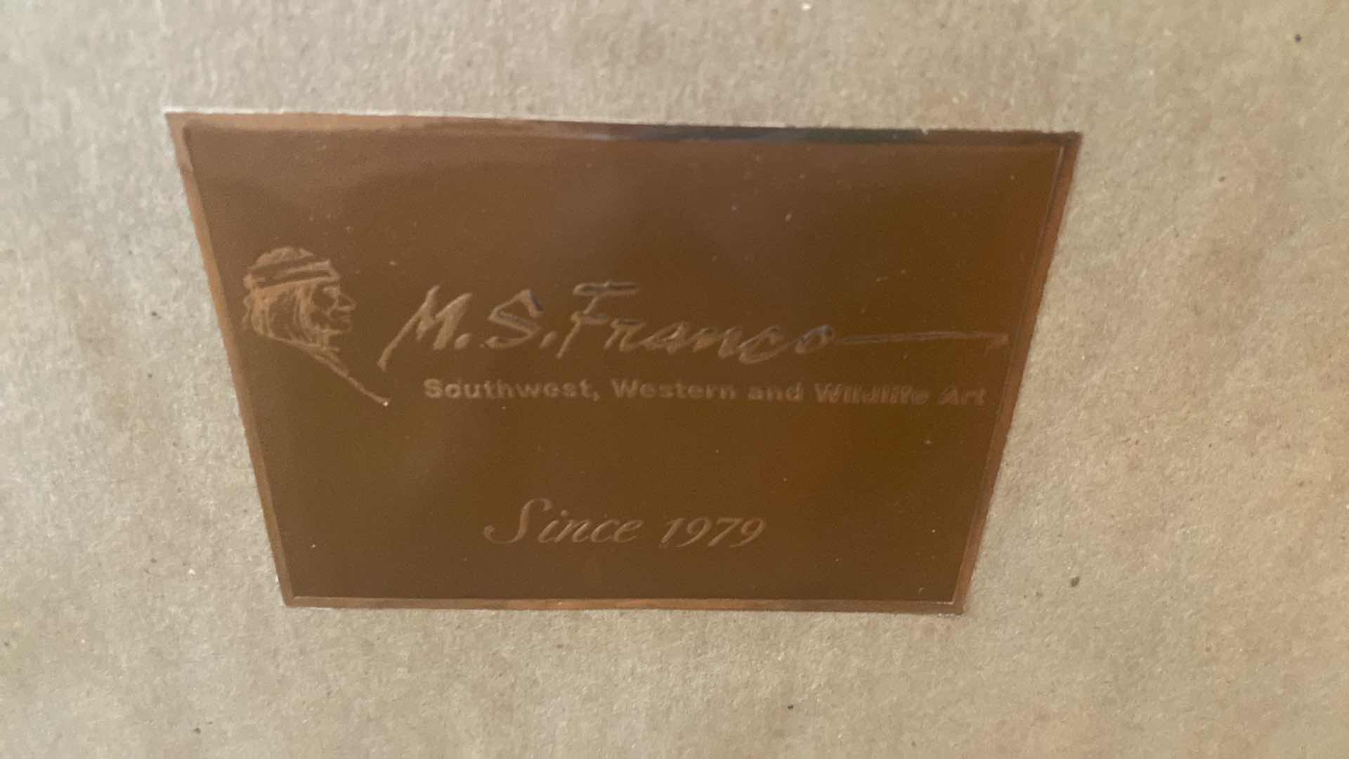 Photo 1 of GOLD BURNISHED FRAMED PINE WITH BIRDS M.S. FRANCO SIGNED ORIGINAL ON FRONT & BACK PAPER BOARD ARTWORK 28” x 34”