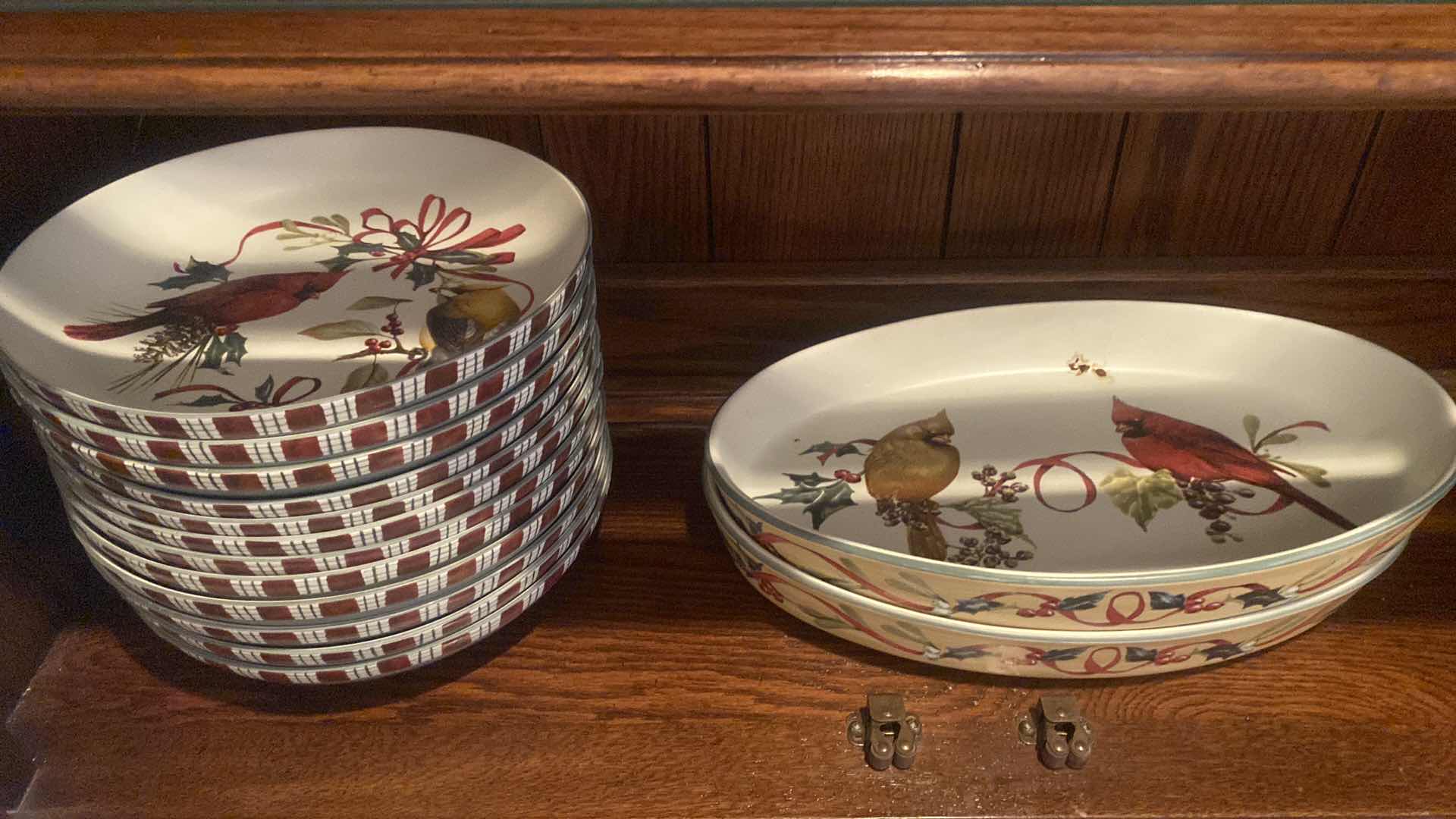 Photo 1 of 12-WINTER GREETINGS EVERYDAY 9 1/2” PASTA BOWLS & 2 - 13” PLATTERS