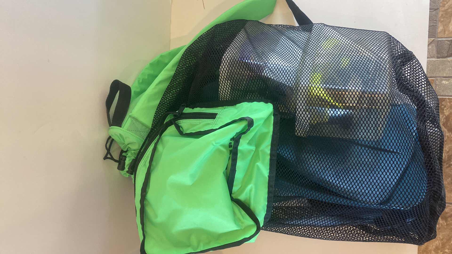 Photo 1 of 2-SETS FINS SNORKELS & MASKS IN GEAR BACKPACK BAG