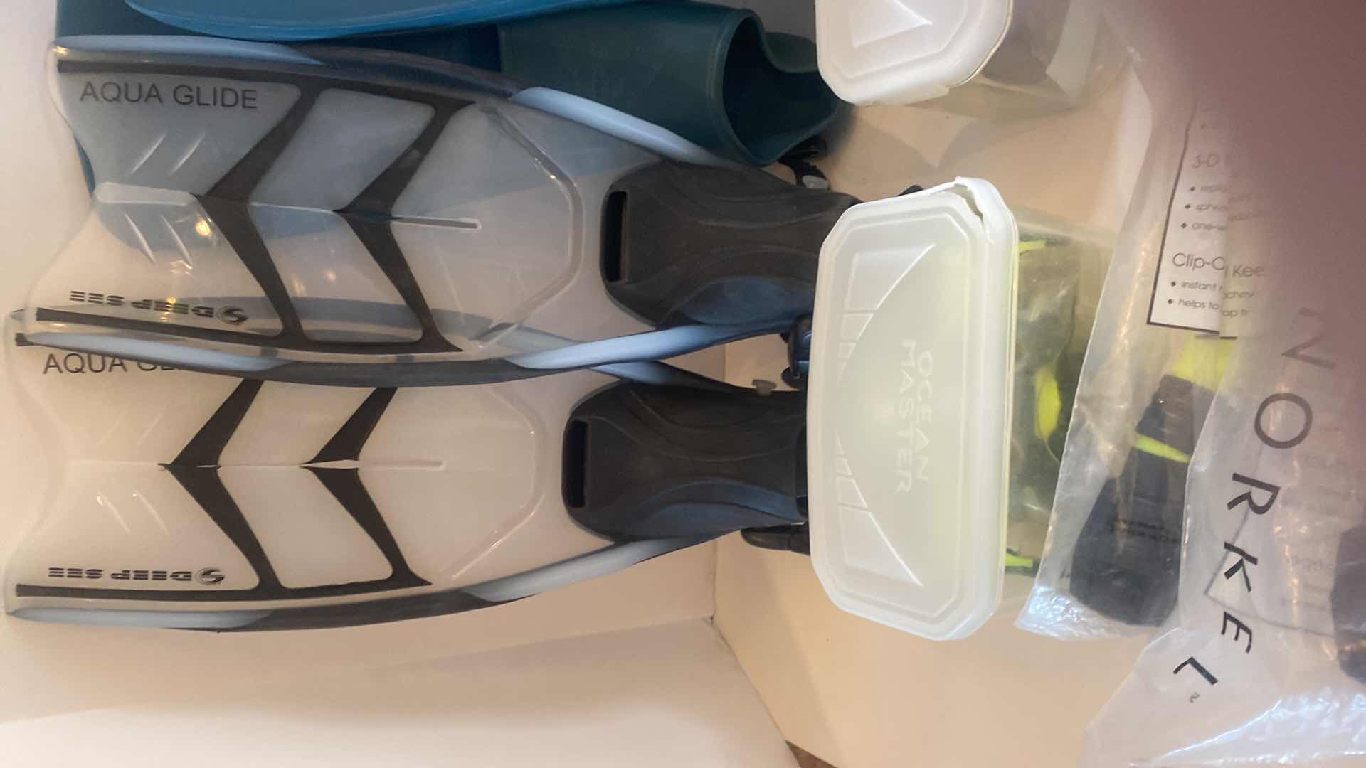 Photo 1 of 2-SETS FINS SNORKELS & MASKS IN GEAR BACKPACK BAG