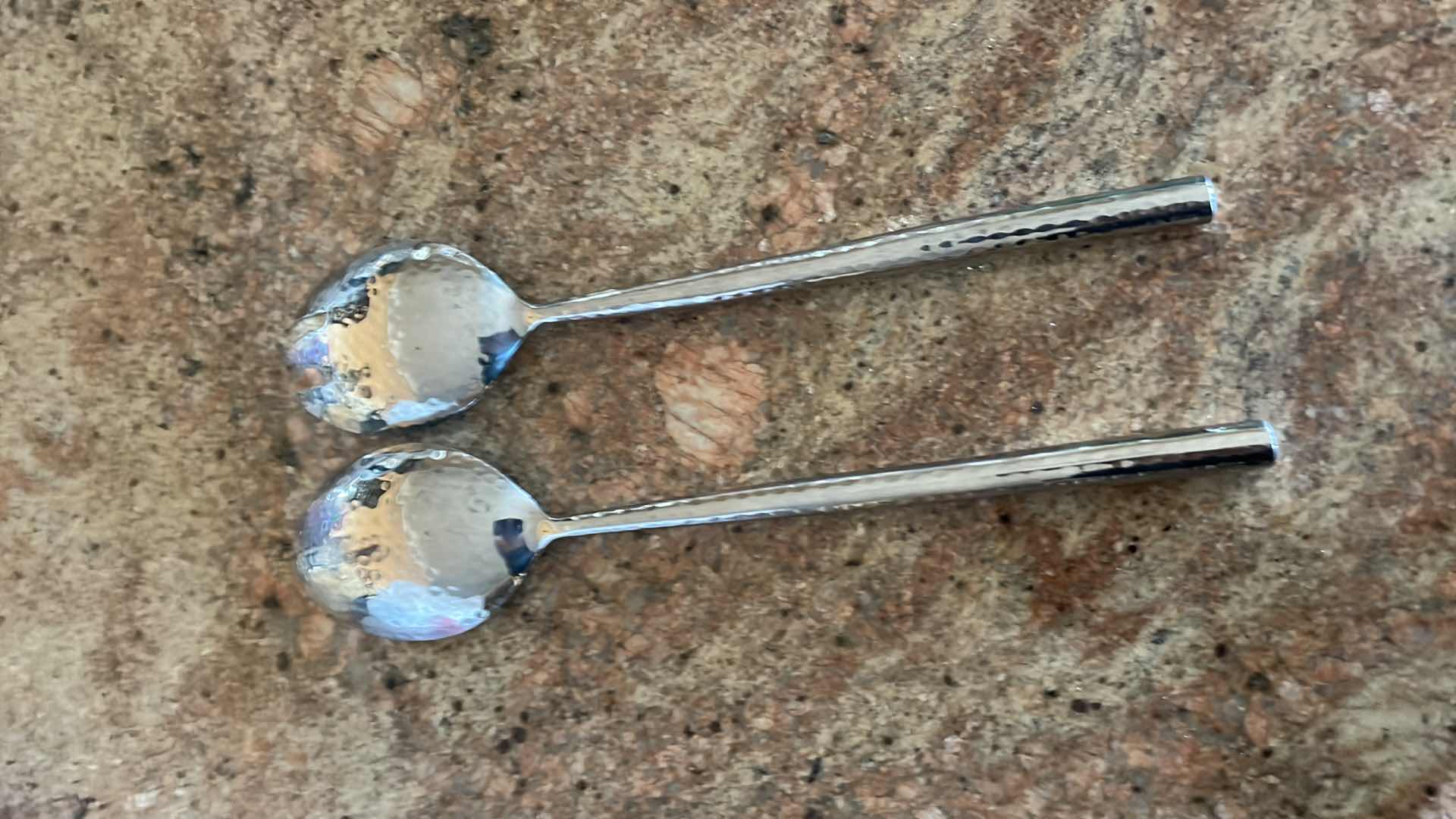 Photo 1 of HAMMERED STAINLESS STEEL SALAD TONGS