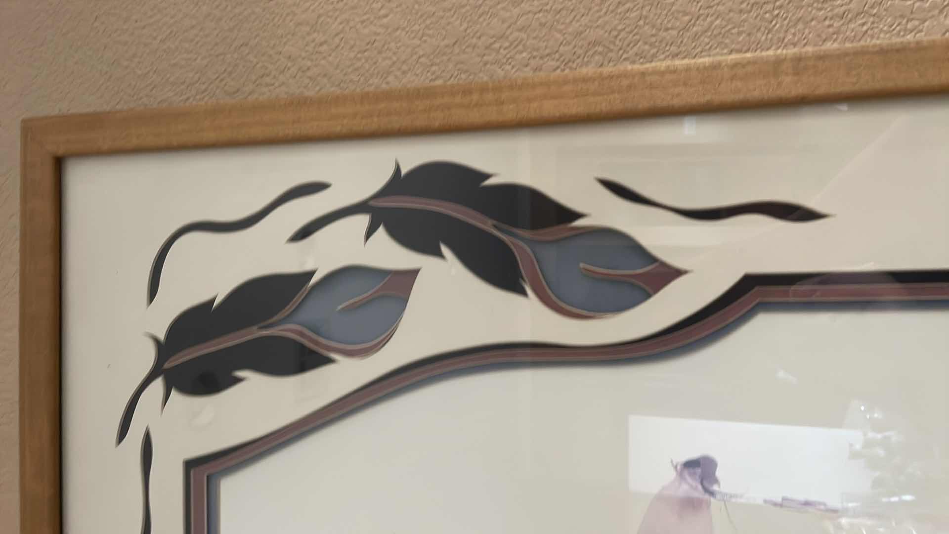 Photo 1 of FRAMED NATIVE AMERICAN HORSE & RIDER ARTWORK 42”x34”H