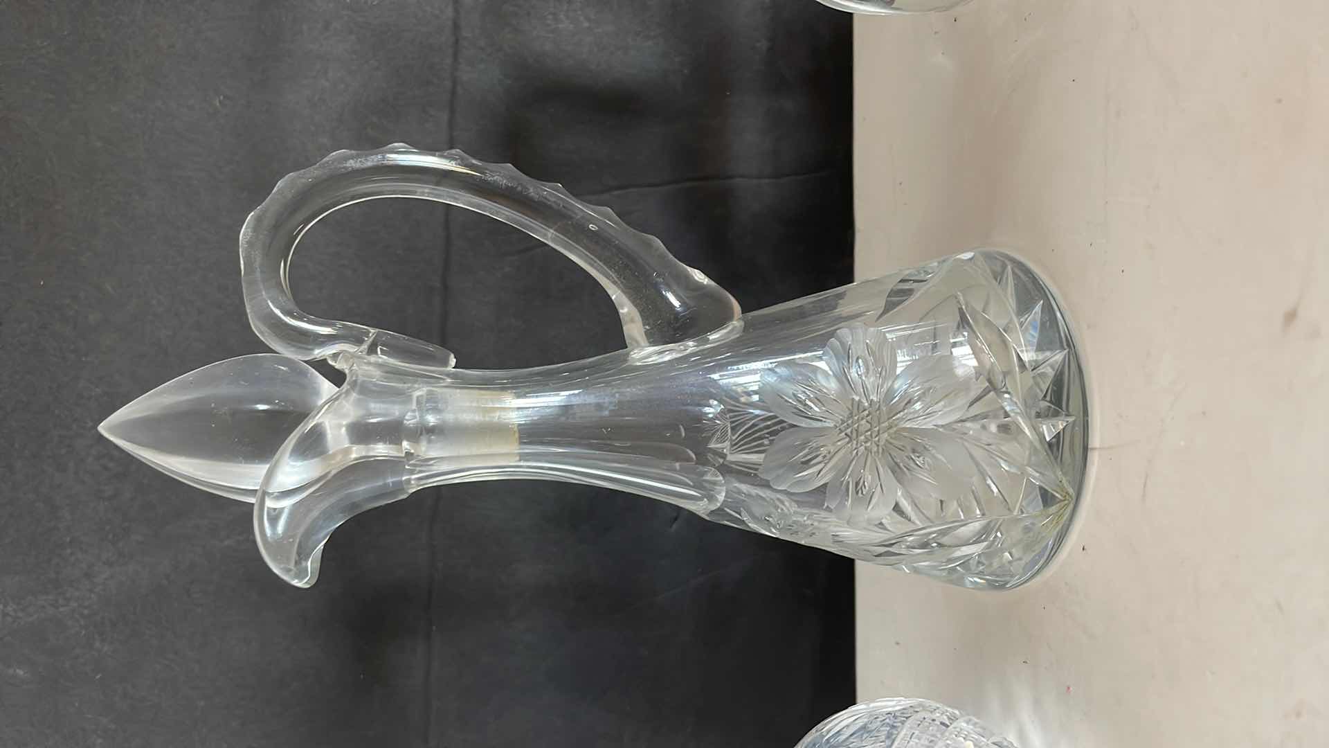 Photo 1 of CRYSTAL JARS WITH DECORATIVE STOPPERS 6”H