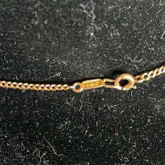 Photo 1 of FINE JEWELRY- 12” 14K GOLD CURB CHAIN WITH DIAMOND