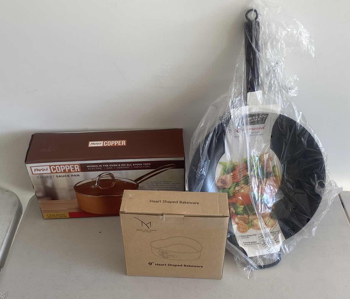 Photo 1 of 3 NEW PANS-COPPER, WOK AND HEART SPRINGFORM