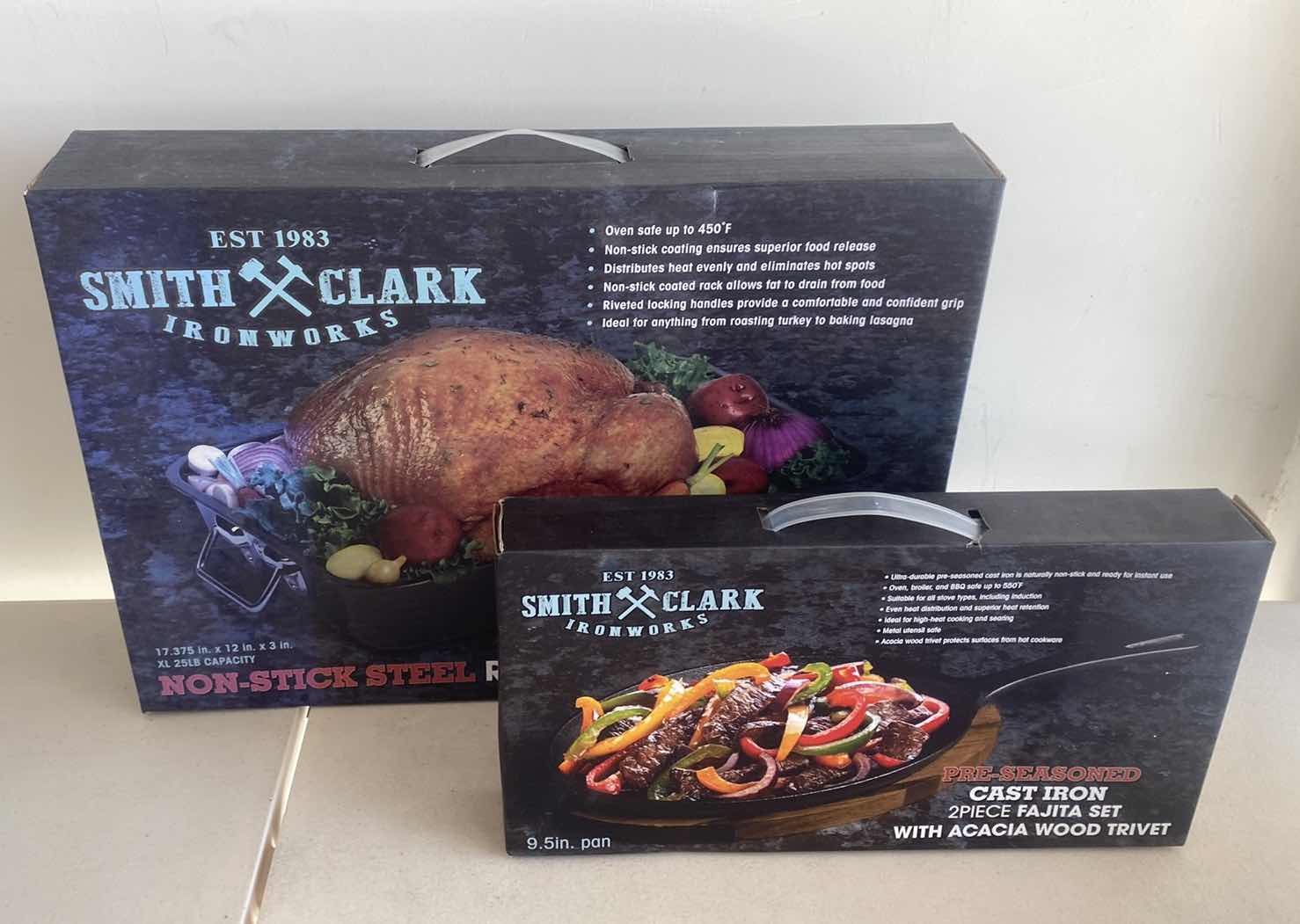 Photo 1 of 2 NEW SMITH & CLARK CAST IRON FAJITA SET & ROASTING PAN
