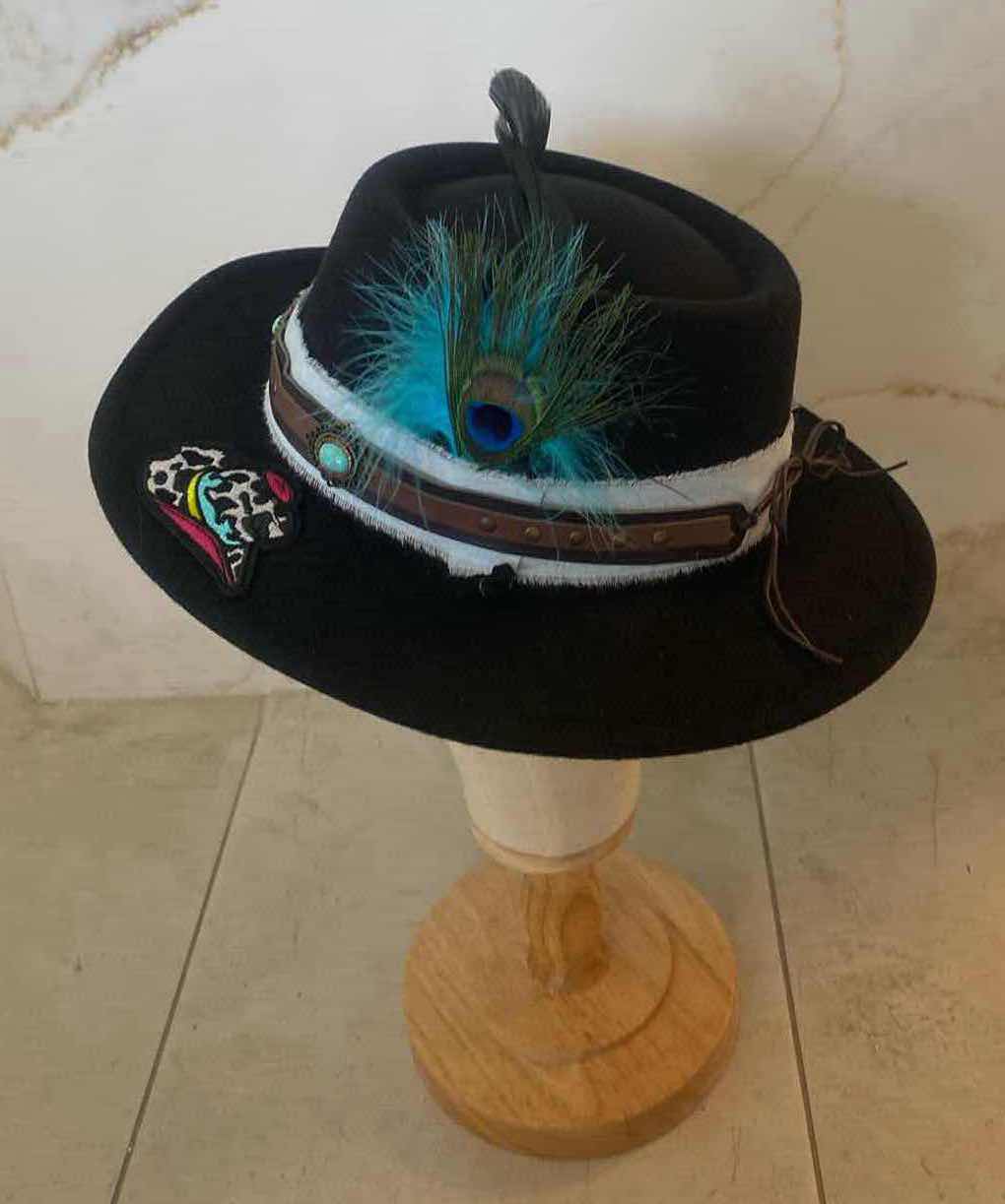 Photo 1 of NEW CUSTOM DESIGNED WOMENS FELT FLAT EAVES FEDORA HAT (ADJUSTABLE)