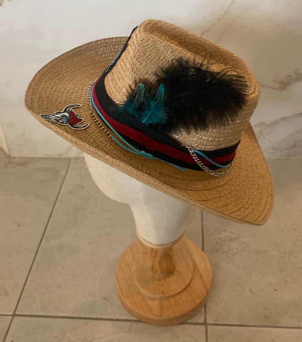 Photo 1 of NEW CUSTOM DESIGNED STRAW WESTERN COWGIRL HAT (ADJUSTABLE)