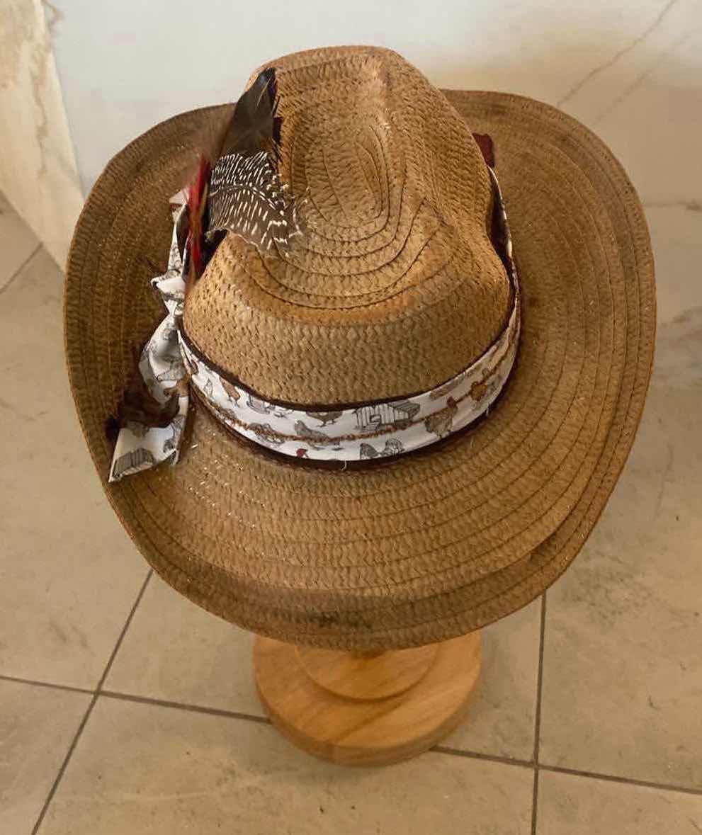 Photo 2 of NEW CUSTOM DESIGNED STRAW WESTERN COWGIRL HAT (ADJUSTABLE)
