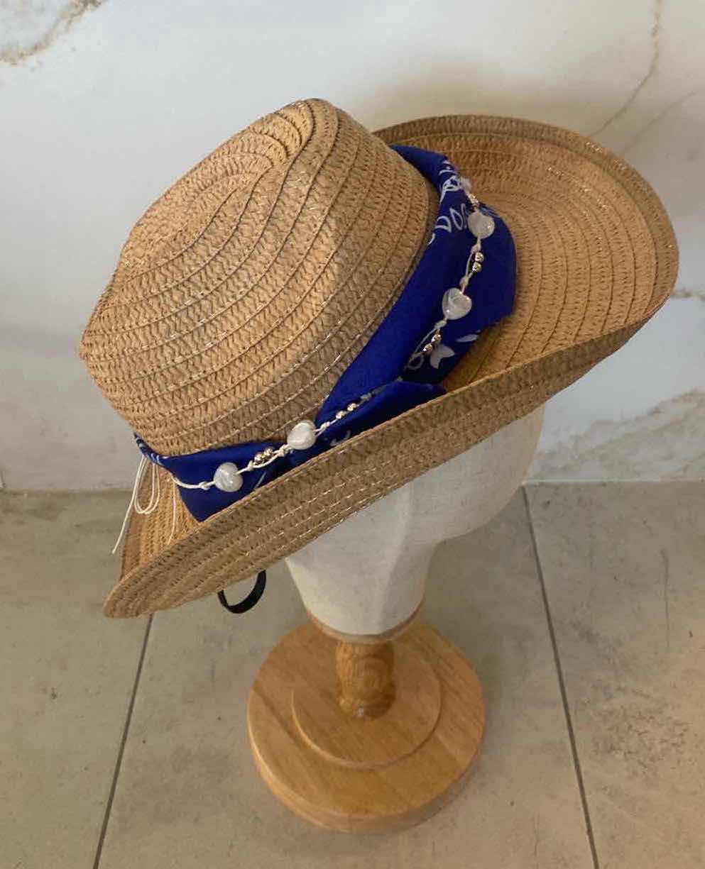 Photo 1 of NEW CUSTOM DESIGNED STRAW WESTERN COWGIRL REMOVEABLE BANDANA HAT (ADJUSTABLE)