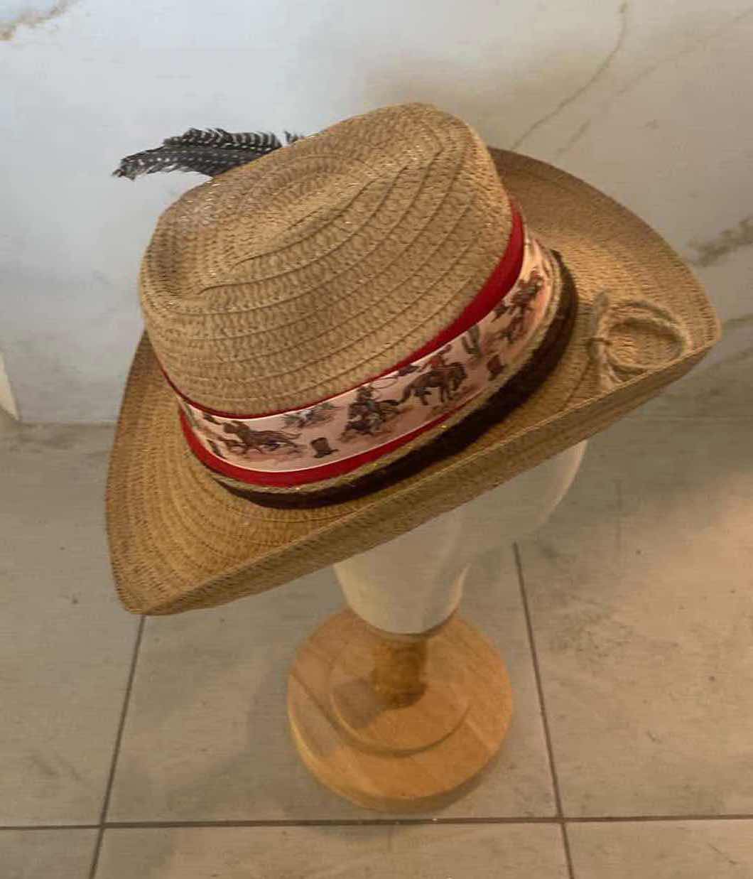 Photo 1 of NEW CUSTOM DESIGNED STRAW WESTERN COWGIRL HAT (ADJUSTABLE)