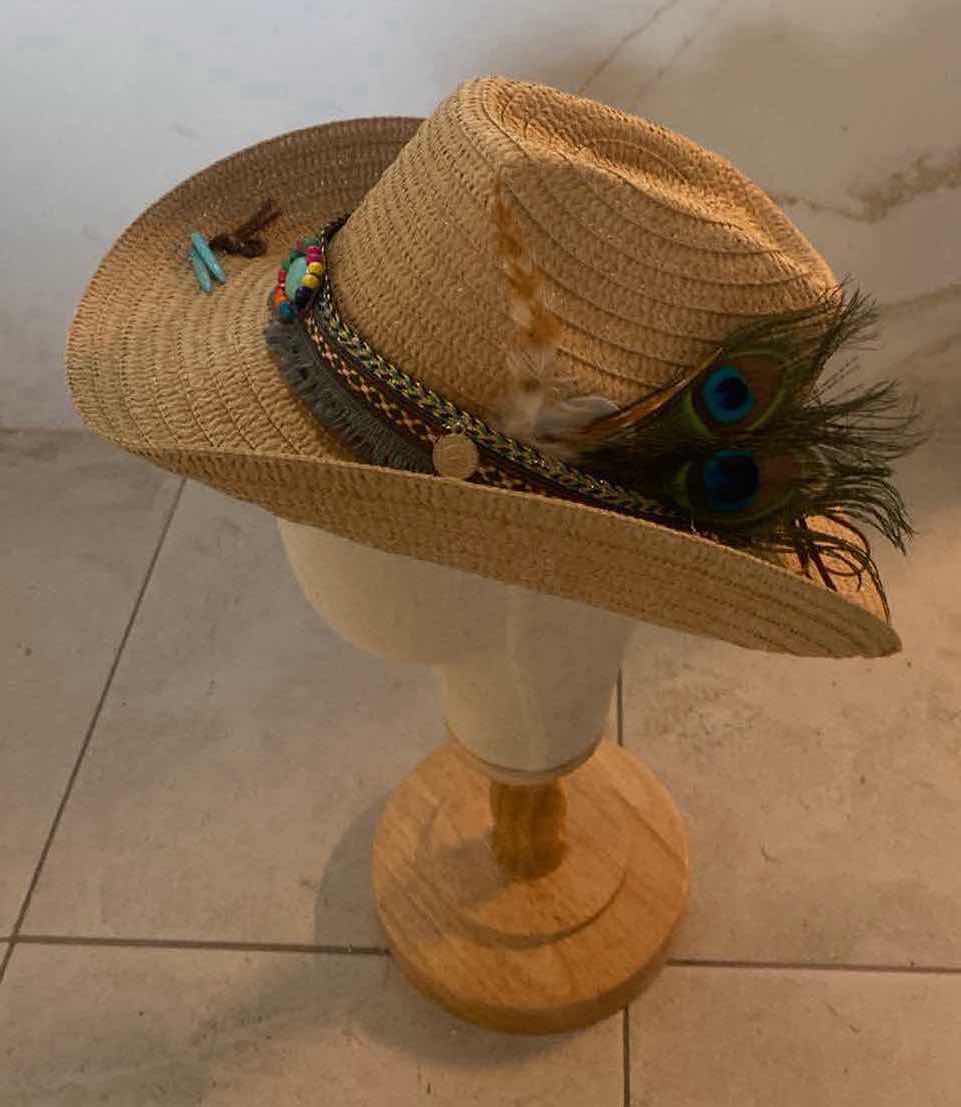 Photo 1 of NEW CUSTOM DESIGNED STRAW WESTERN COWGIRL HAT (ADJUSTABLE)