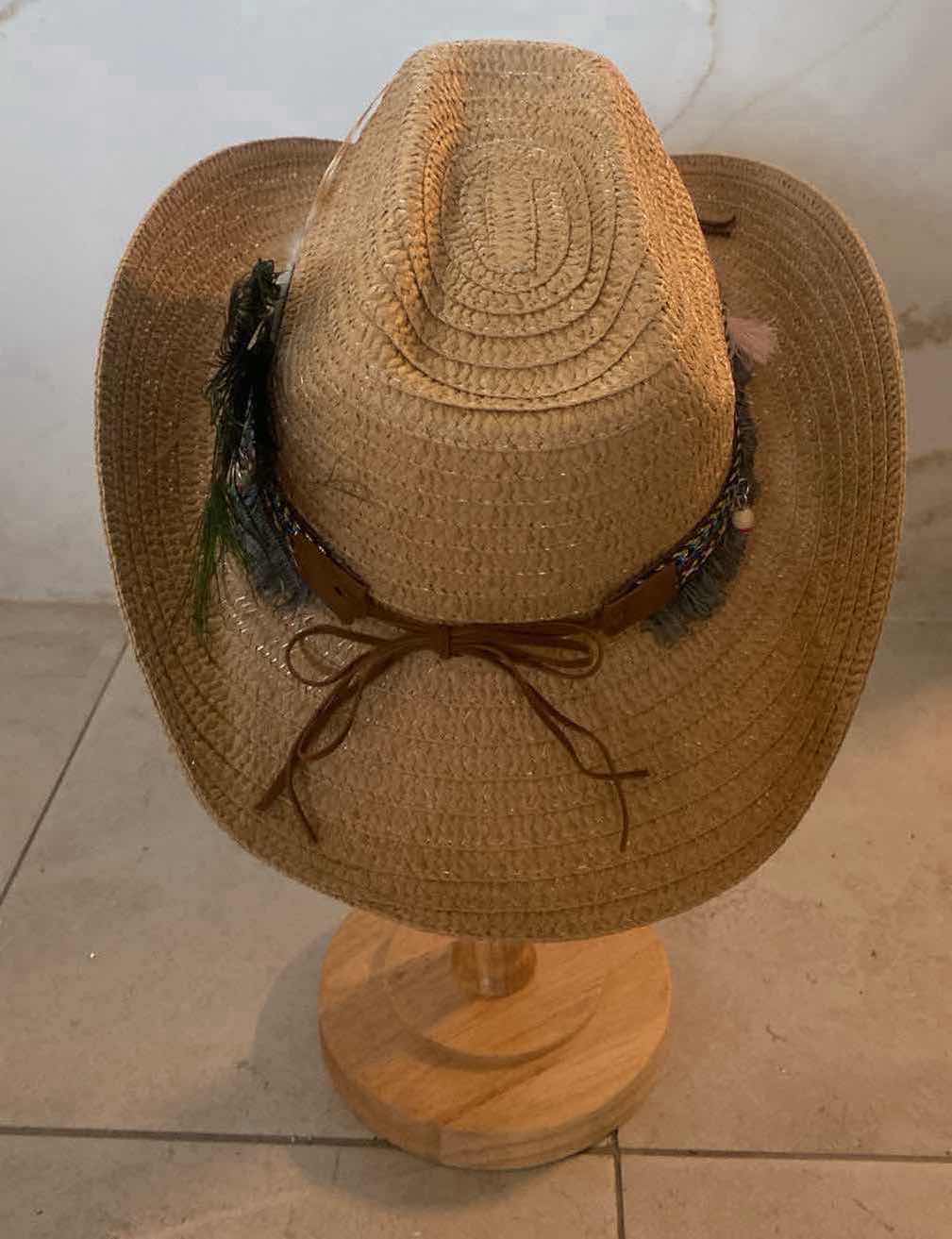 Photo 1 of NEW CUSTOM DESIGNED STRAW WESTERN COWGIRL HAT (ADJUSTABLE)