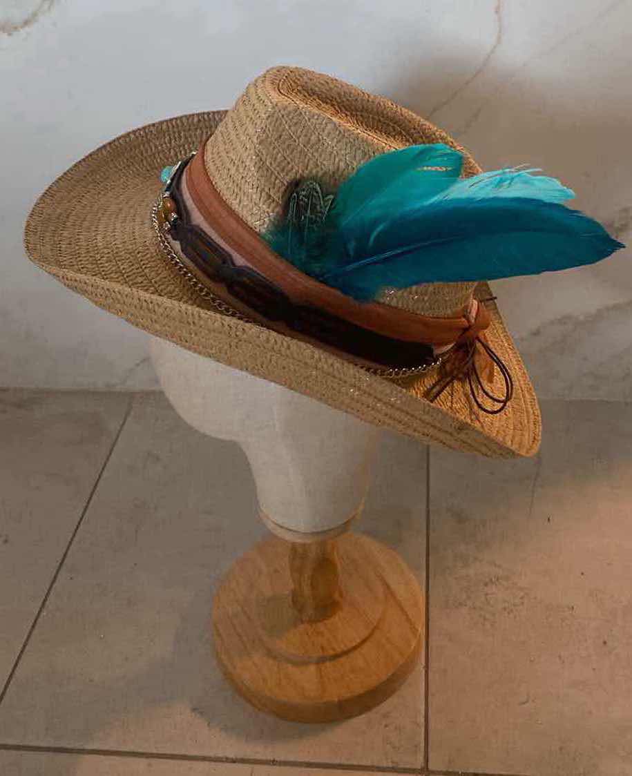 Photo 1 of NEW CUSTOM DESIGNED STRAW WESTERN COWGIRL HAT (ADJUSTABLE)