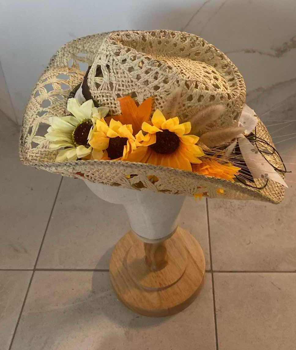 Photo 1 of NEW CUSTOM DESIGNED STRAW WESTERN COWGIRL HAT (ADJUSTABLE)