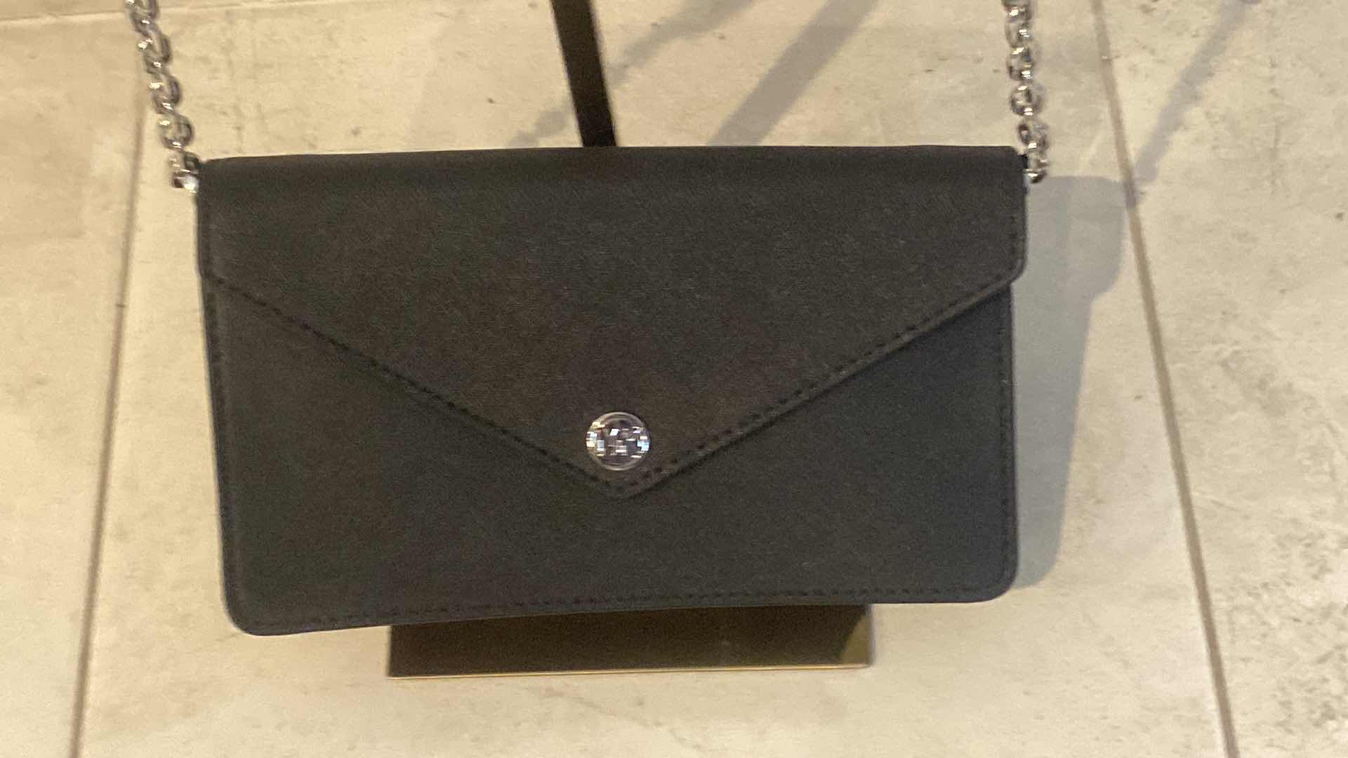 Photo 1 of MICHAEL KORS BLACK EPI LEATHER CROSSBODY HANDBAG WITH ADJUSTABLE STRAP & BACK CARD POCKET