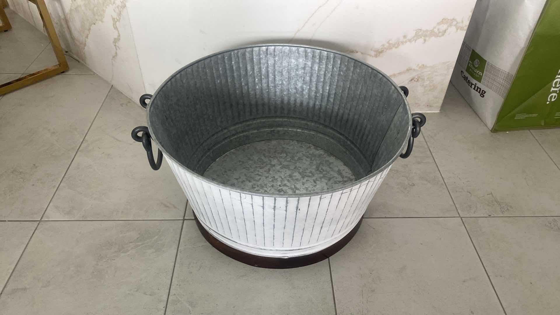 Photo 1 of ALUMINIUM BEVERAGE TUB FARMHOUSE STYLE WITH METAL TRIM & HANDLES