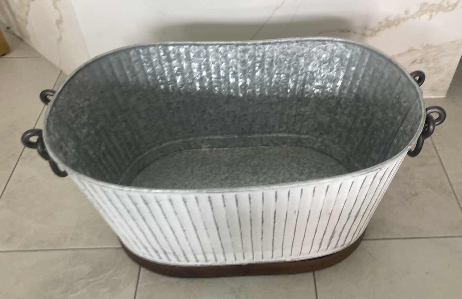 Photo 1 of ALUMINIUM BEVERAGE TUB FARMHOUSE STYLE WITH METAL TRIM & HANDLES