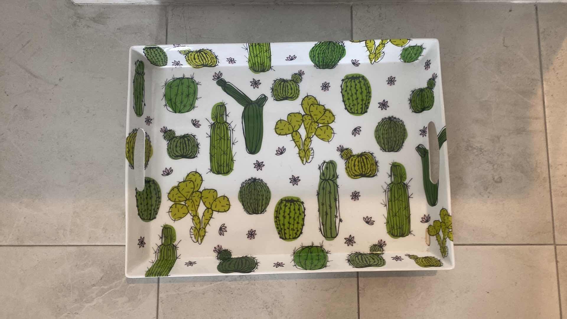 Photo 1 of CACTUS MELAMINE SERVING TRAY 18 1/2” x 13 1/2”