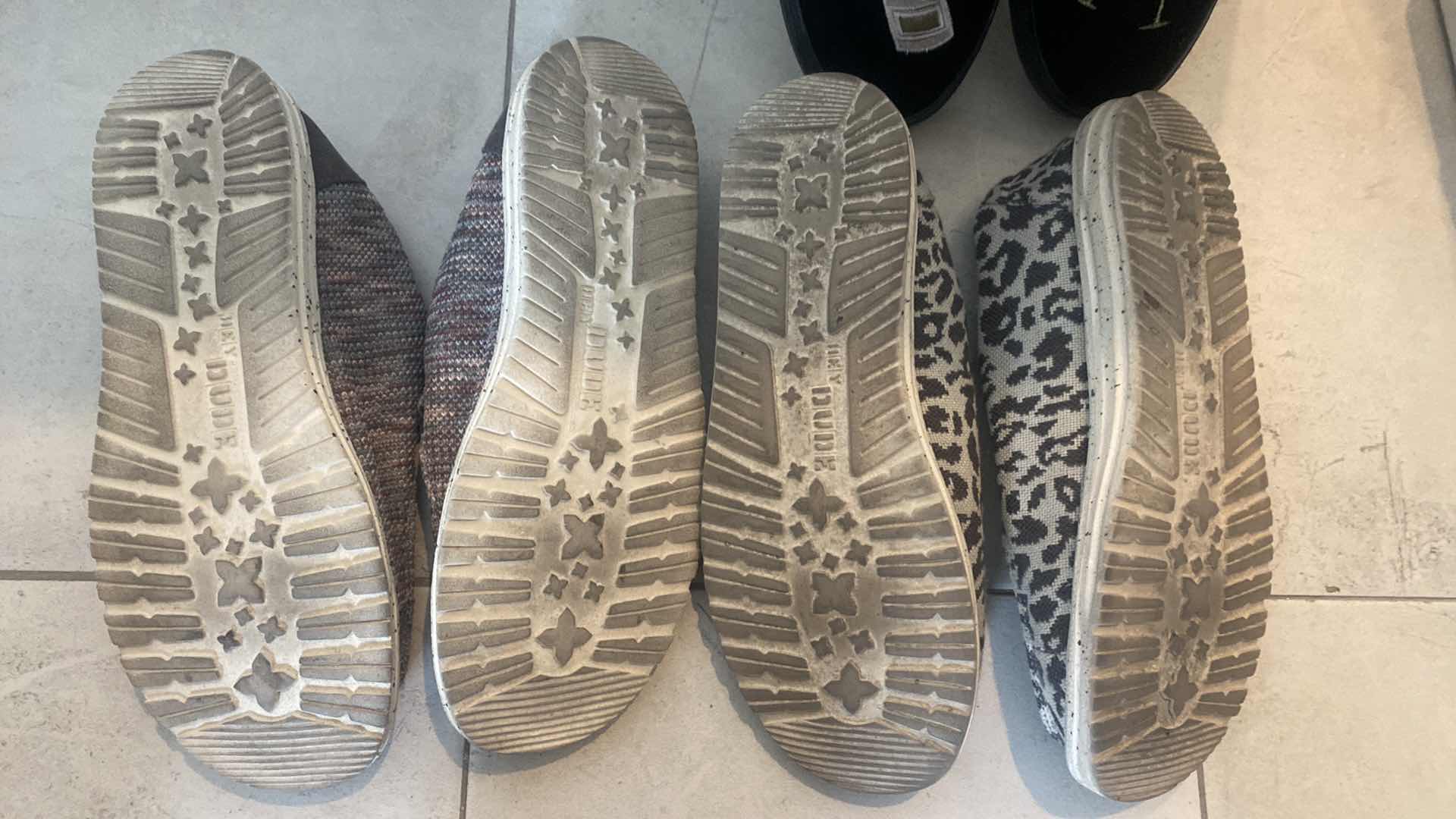 Photo 1 of 4 PAIRS WOMENS SIZE 11 SHOES- KEDS, 2 HEY DUDES & SANDALS