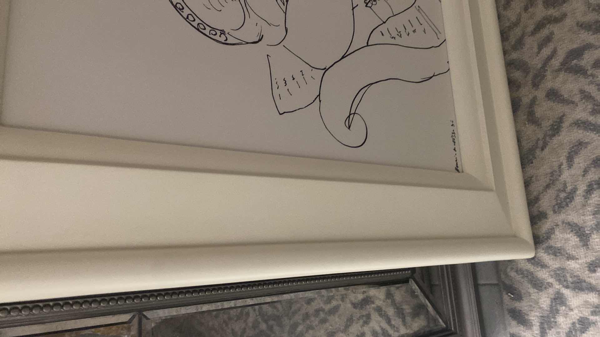 Photo 1 of FRAMED WHITE WOOD HENRI MATISSE “RECLINING WOMAN” LITHOGRAPHIC SIGNED PRINT ARTWORK FROM WYNN RESORT 33” x 26”